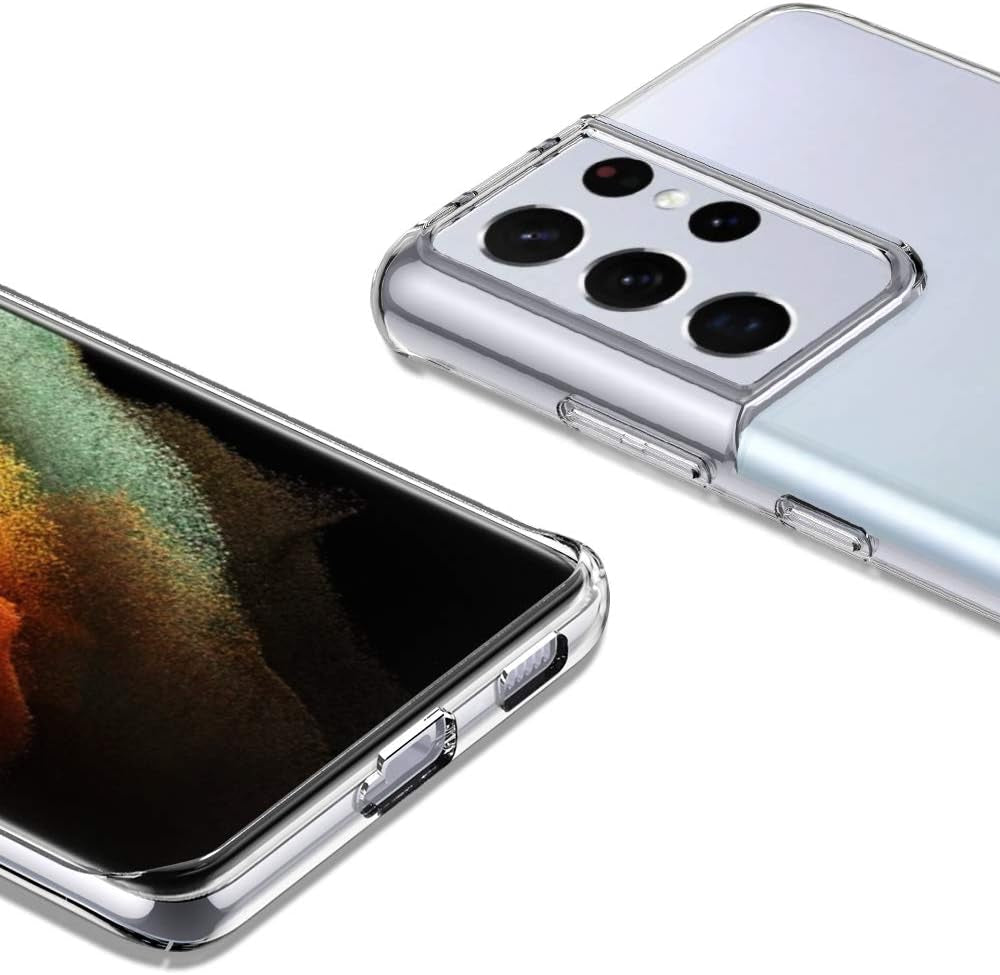 Aeska TPU for Samsung Galaxy S21 Ultra Case Clear, Ultra [Slim Thin] Flexible Clear TPU [Scratch-Resistant] Gel Rubber Soft Silicone Protective Phone Case Cover for Galaxy S21 Ultra 5G (Clear)  Aeska   