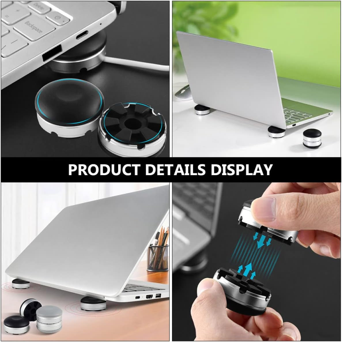 SOLUSTRE 4Pcs Bracket Base Heat Invisible Tablet Computer Stands Cooling Ball Risers Heightening Portable Holders Mini Laptop Racks Cooler Magnetic Stand for Notebook Small Keyboard  SOLUSTRE   