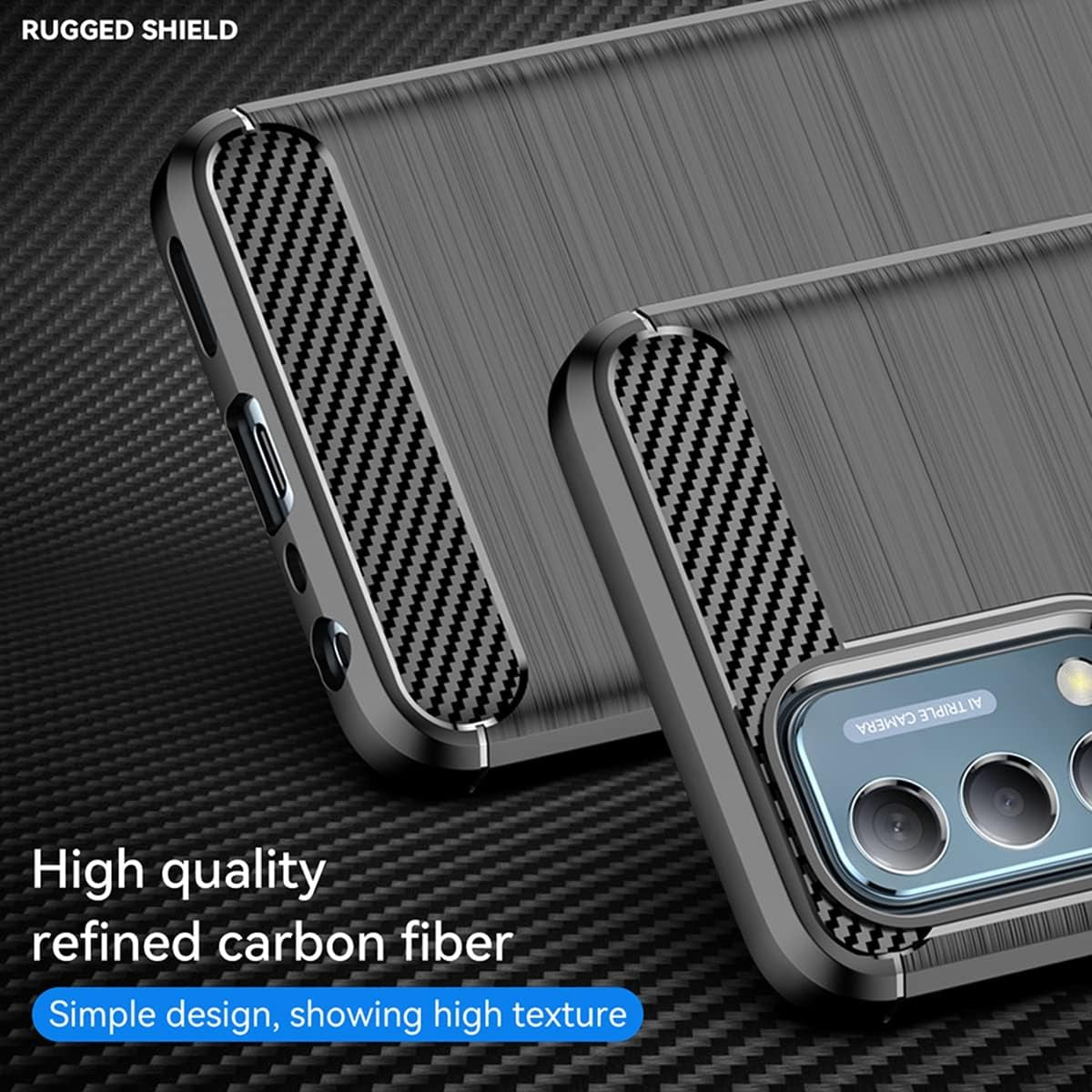 KOARWVC Phone Case for Oneplus Nord N200 5G Case, Oneplus N200 DE2117 Case Carbon Fiber Shockproof Rugged Shield Anti-Scratch Soft TPU Back Cover Protective Cases for Oneplus Nord N200 5G (Black)  KOARWVC   
