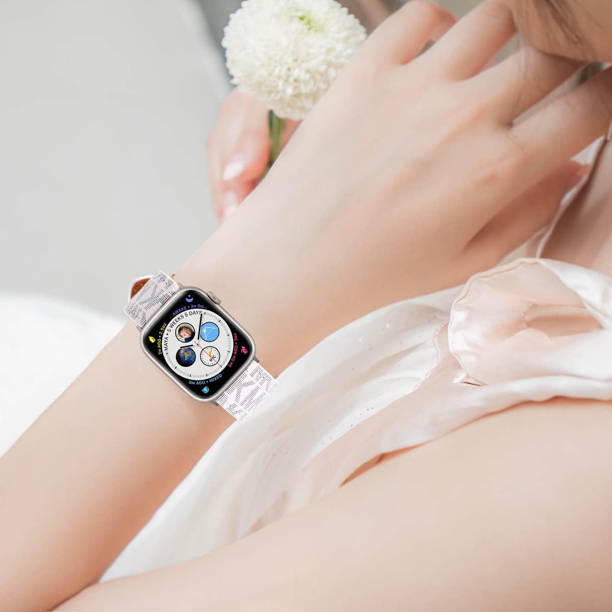 Designer Luxury Watch Band Compatible with Apple Watch 45Mm 44Mm 42Mm 41Mm 40Mm 38Mm, Soft Leather Replacement Strap Compatible with Iwatch Series 8/7/6/5/4/3/2/1/SE2/SE for Women Men  GIFUNA   