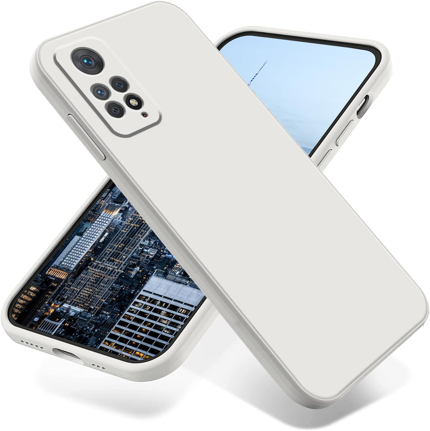 Jancyu Compatible with Redmi Note 12 Pro 4G Case, Silicone Phone Case for Xiaomi Redmi Note 12 Pro 4G, 360°Full Protective, Shockproof and Fingerprint Resistant Accessorie (Black)  Jancyu White  