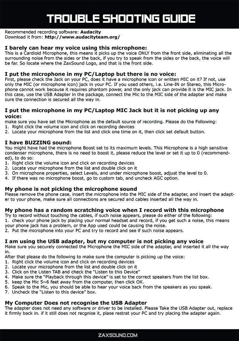 Zaxsound SF666PRO Professional Cardioid Condenser Microphone and Tripod Stand for PC, Laptop, Iphone, Ipad, Android Phones, Tablets, Xbox and Youtube Recording 6" Black  ZaxSound   