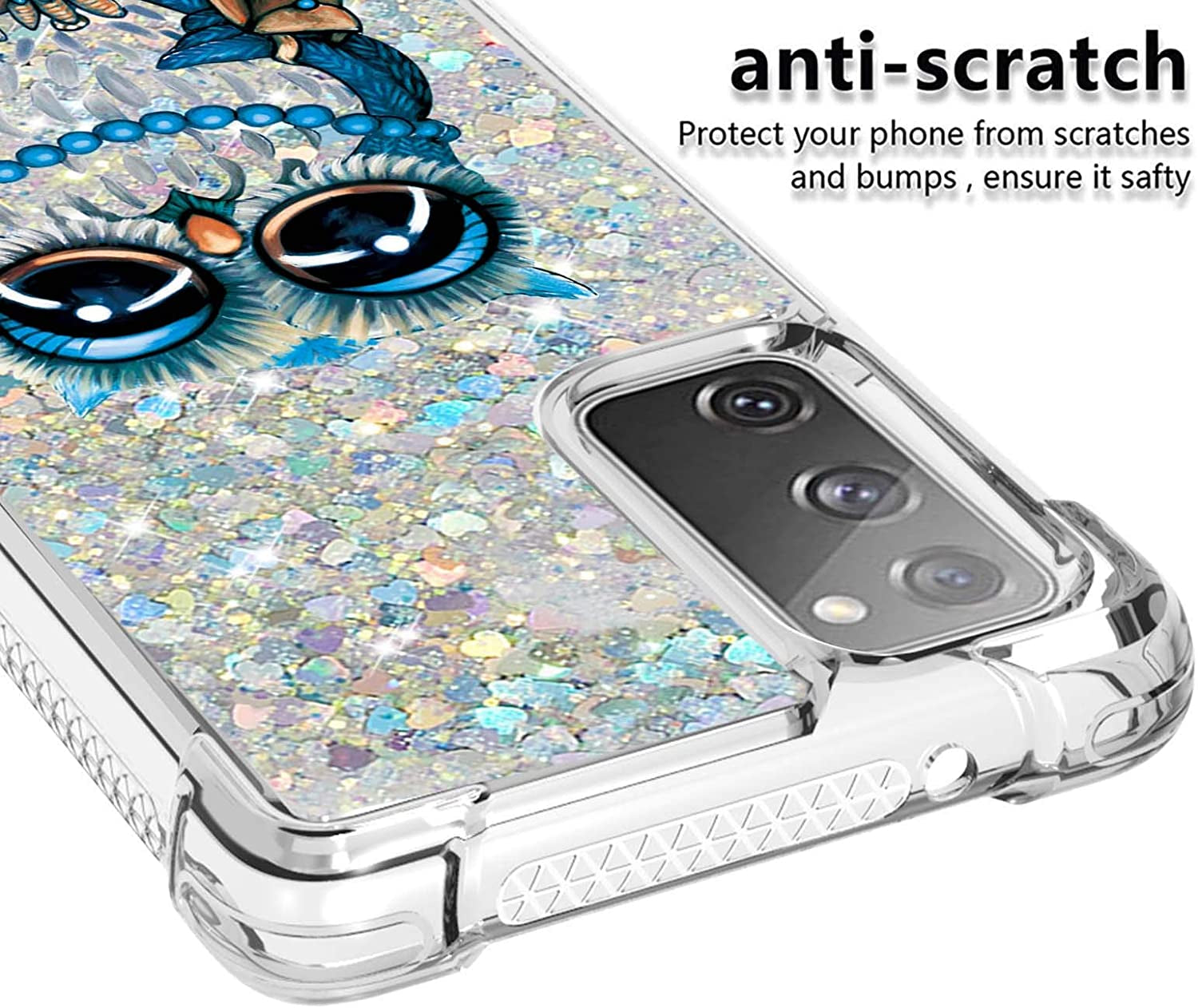 CAIYUNL for Oneplus Nord N200 5G Case with Tempered Glass Screen Protector, Glitter Bling Flowing Liquid Sparkle Women Girls Soft TPU Shockproof Protective Cute Case for Oneplus Nord N200 5G  CAIYUNL   