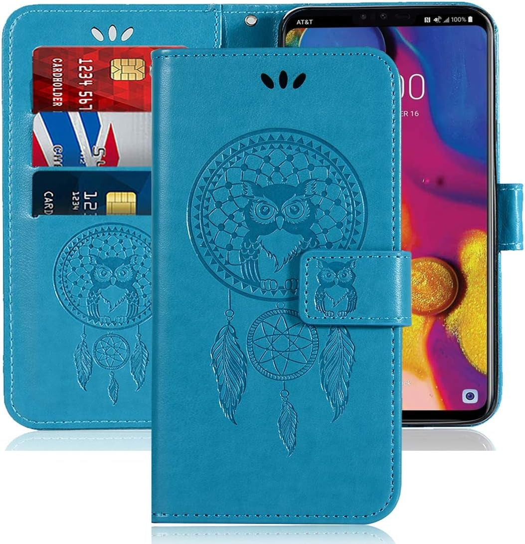 Sidande for LG V40 Case, for LG V40 Thinq Case with Flowers, Shockproof Clear Floral Soft Flexible TPU Slim Phone Case Cover for LG V40/For LG V40 Thinq 2018 (Sunflower)  sidande Wallet Blue  