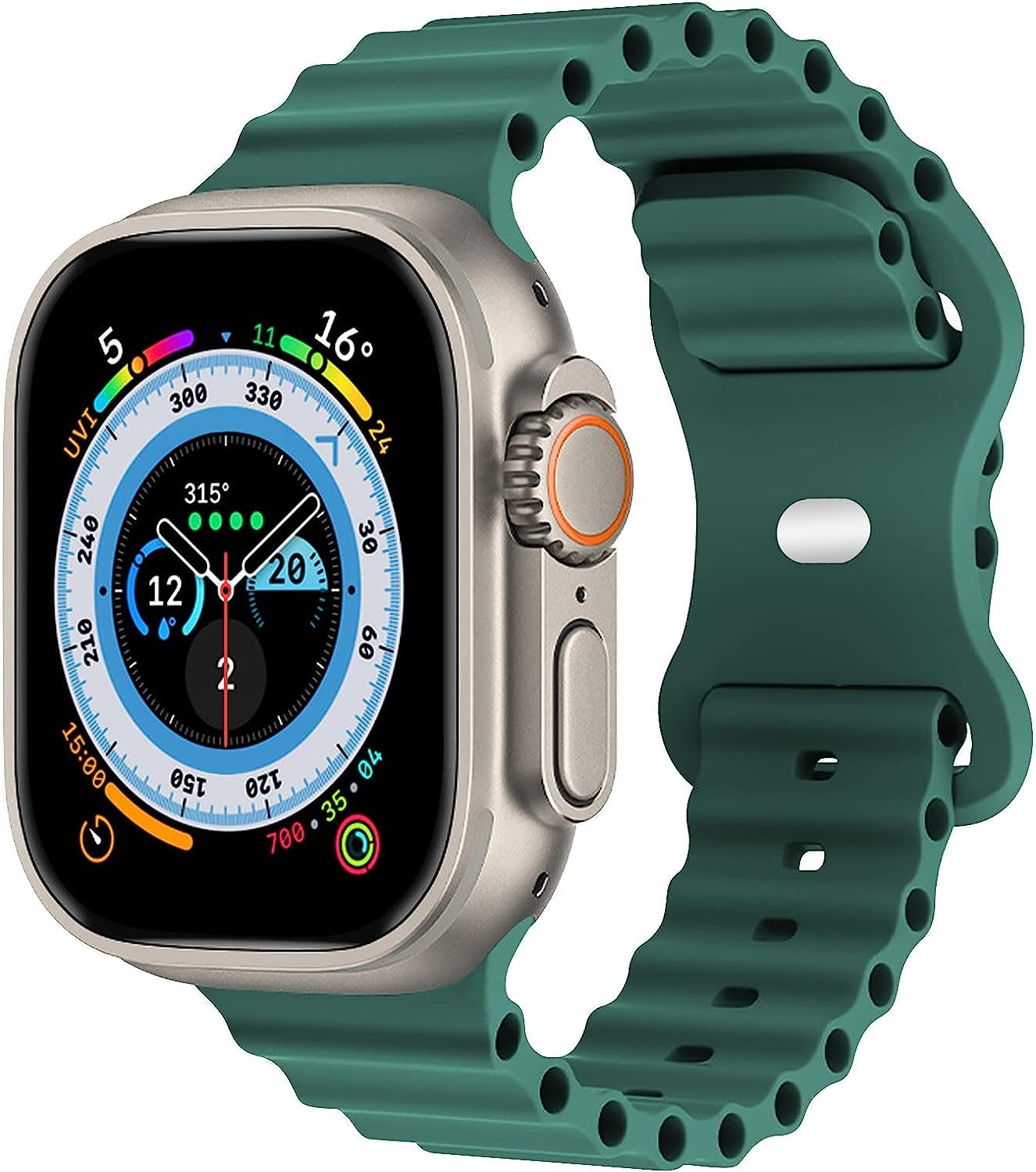 H&S Ocean Band for Apple Watch Band 44Mm 38Mm 45Mm 40Mm 49Mm 41Mm 42Mm,For Apple Watch Series 7/8,Adjustable Loop with Metal Buckle Sport Strap for Apple Watch Ultra/Se/Series 6/5/4/3/2/1  Tnsusop Green 38mm 40mm 41mm 