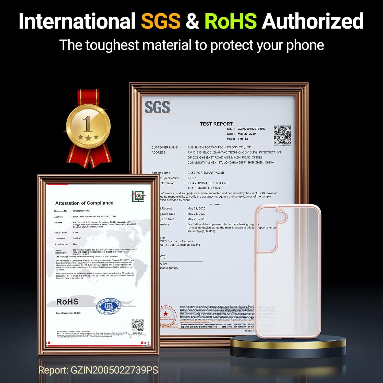 TORRAS Shockproof Galaxy S22 Case, [Military Grade Drop Tested] Translucent Matte Hard Back & Soft Edge Slim Protective Compatible for Samsung S22 Case 5G Guardian Series, Pink  TORRAS   