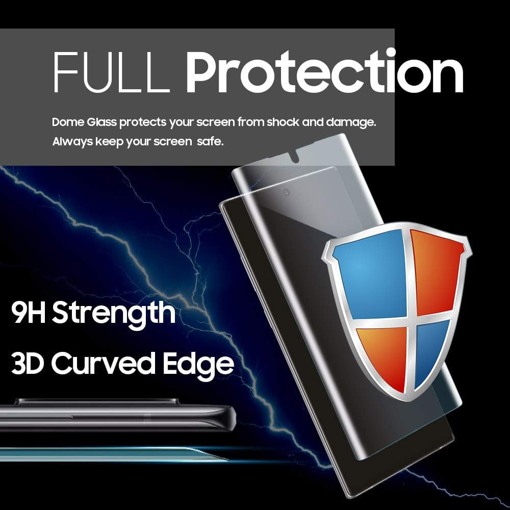 DOME GLASS Galaxy Note 20 Ultra Screen Protector Full 3D Curved Edge Tempered Glass Shield [Liquid Dispersion Tech] Easy Install Kit for Samsung Galaxy Note 20 Ultra by Whitestone - Two Pack  Dome Glass   