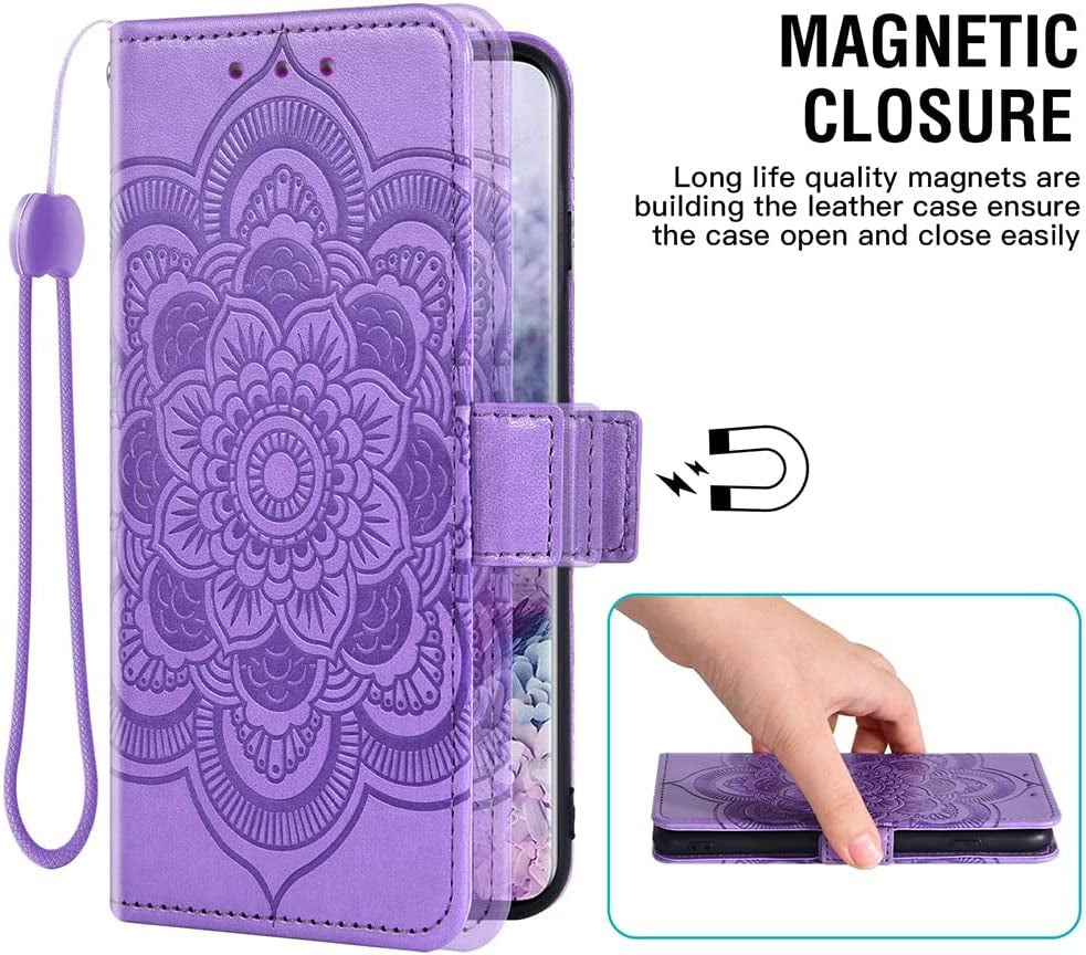 Asuwish Compatible with LG G6 Wallet Case and Tempered Glass Screen Protector Leather Flip Card Holder Stand Cell Phone Cover for LGG6 Thinq LG6 Thin Q G 6 plus G6+ 6G VS988 H872 Women Men Purple  Asuwish   