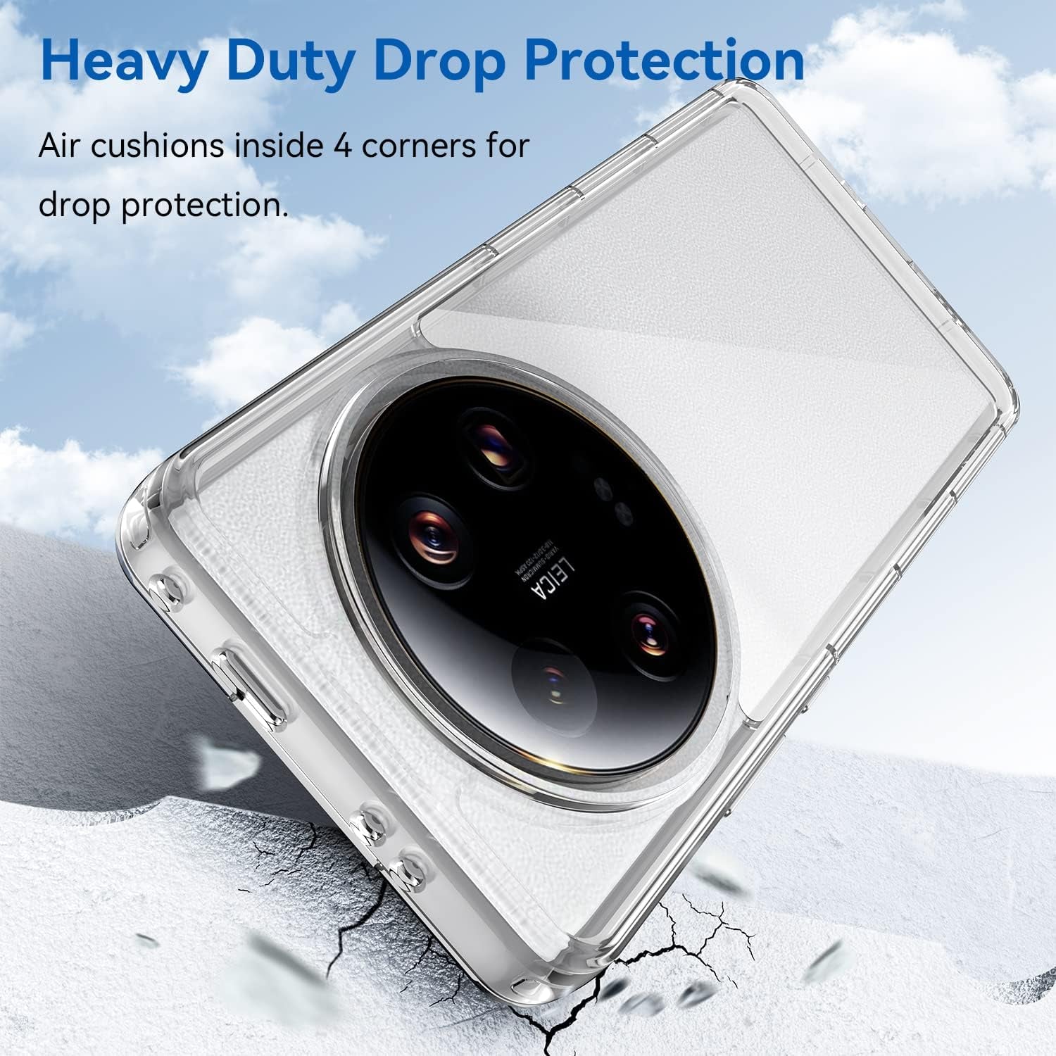 DFTCVBN Phone Case for Xiaomi 13 Ultra Case, Mi 13 Ultra 2304FPN6DC Case with HD Screen Protector, Soft Bumper with Clear Crystal PC Hard Back Shockproof Cover Cases for Xiaomi Mi 13 Ultra 5G Clear  DFTCVBN   