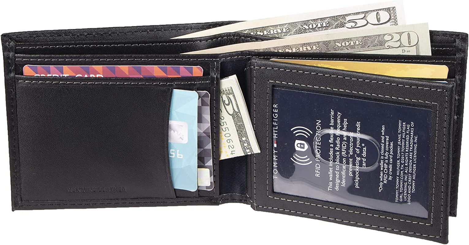 Tommy Hilfiger Men'S Slim Extra Capacity Bifold Wallet with Multiple Card Slots  Tommy Hilfiger Men's Accessories   