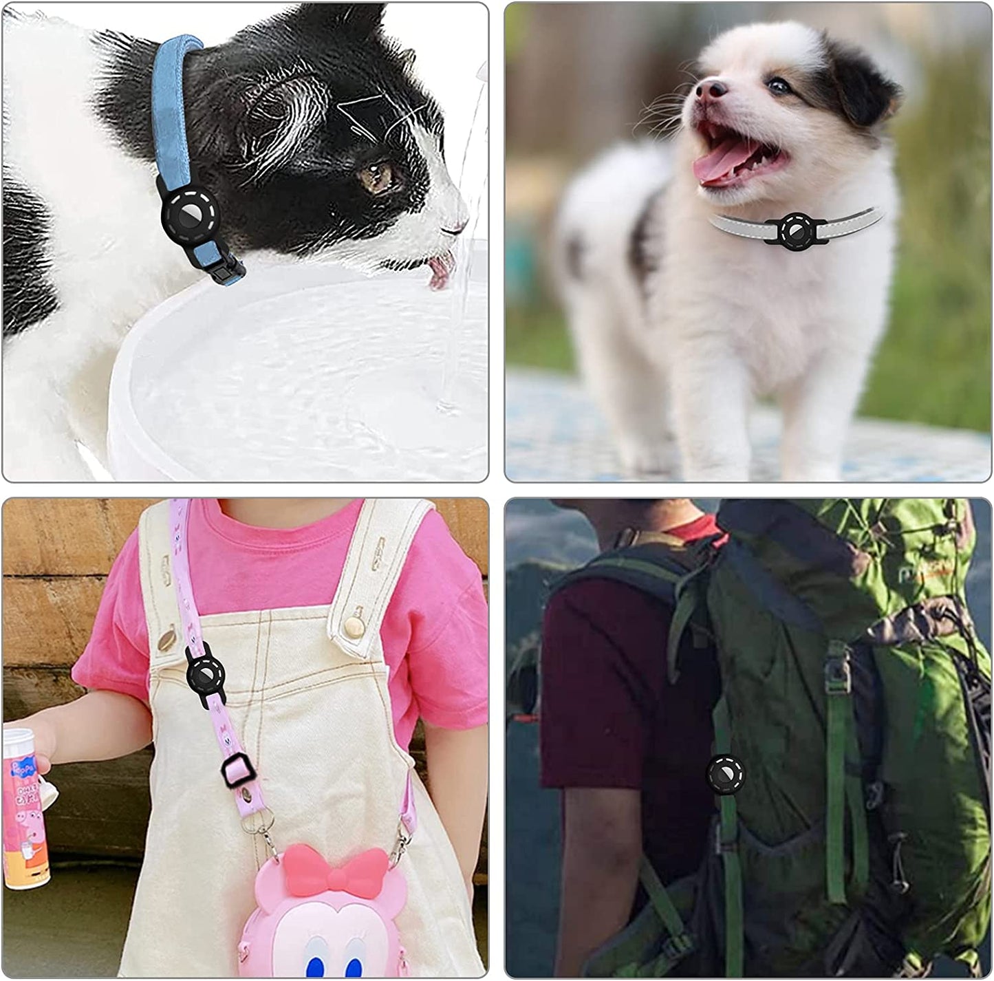 WWW Case for Airtag 2021,（2 Pack） Airtag Dog Collar Holder,Airtag Cat Collar Case with Anti-Lost Design for Cat Dog Collars Small Pet Puppy Loop & Backpack Bag Straps-Black& Navy  Guangzhou Yuchan Trading Co., Ltd   