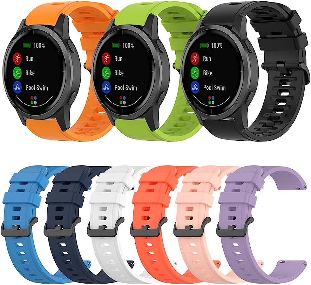 RAYESS Silicone Watchband for Garmin Vivoactive 4 3 Vivomove 3 Forerunner 245 645 Music Wrist Strap Band for Garmin Venu Bracelet 22 20  RAYESS   
