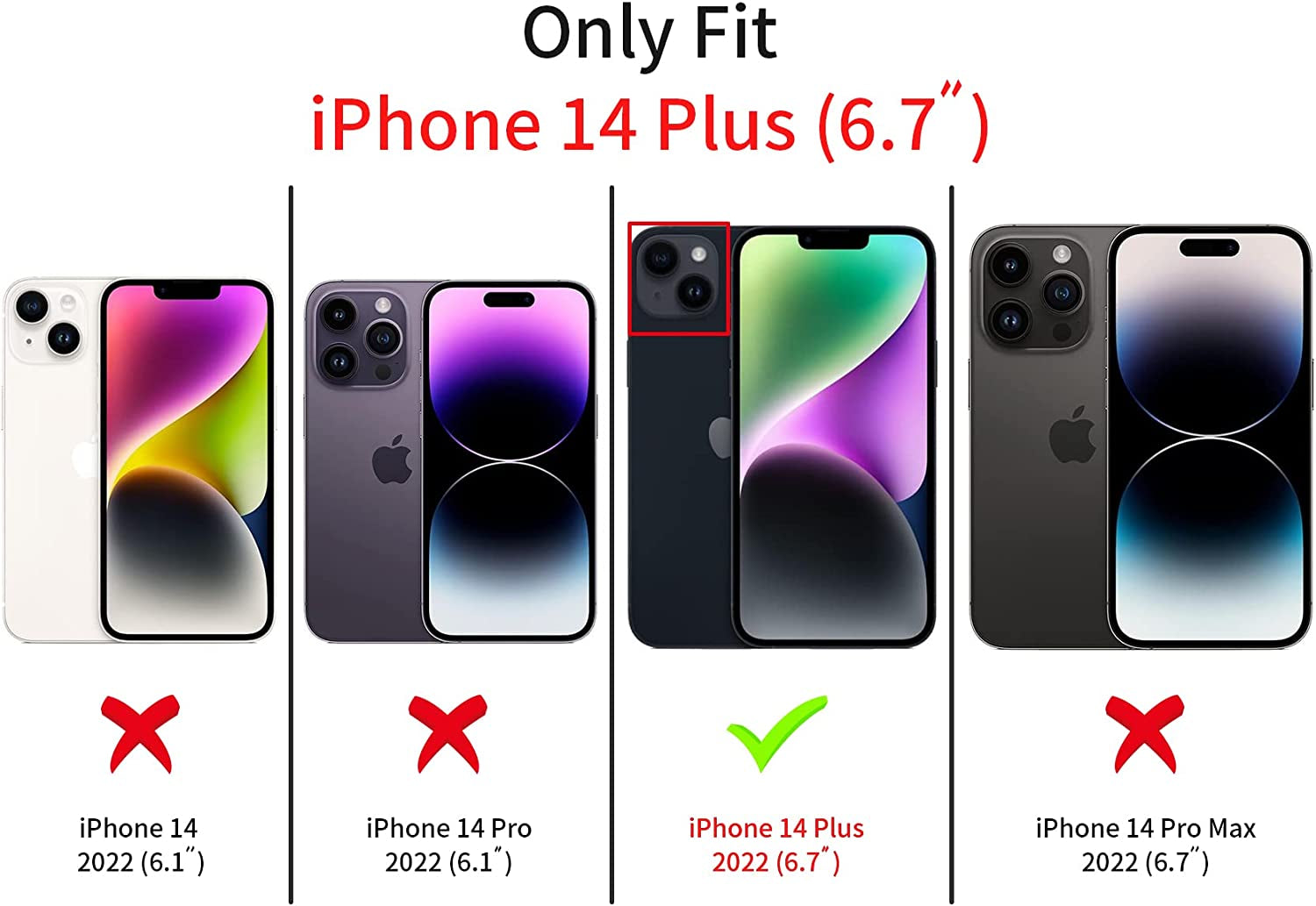 Fycyko Compatible with Iphone 14 plus Case with Glitter Diamond Camera Protector,Bling Clear Cute Phone Case Shockproof Sparkle Len for Iphone 14 plus 6.7''-Purple  Fycyko   