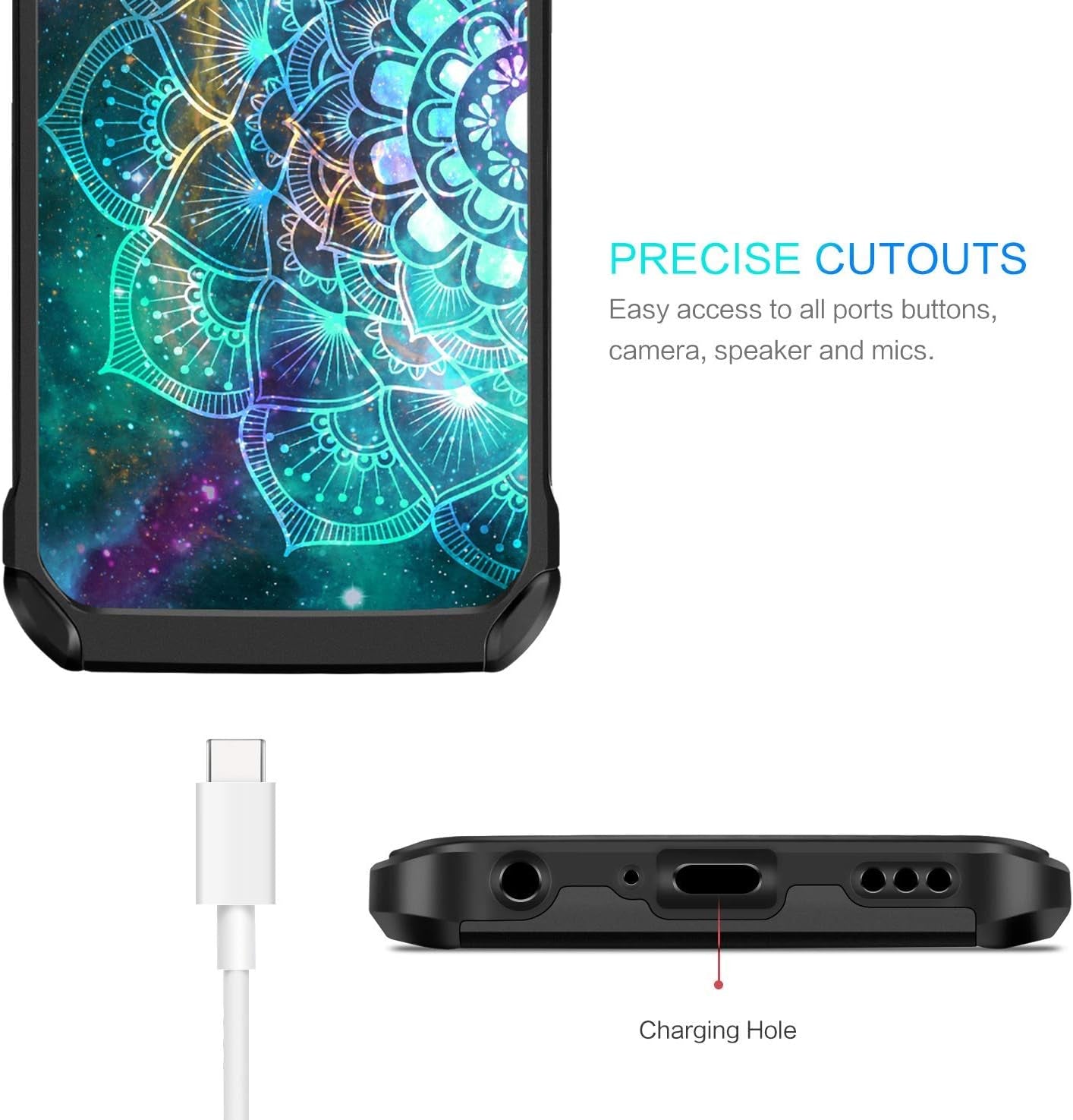 BENTOBEN Compatible with LG G8 Thinq/Lg G8 Case, Shockproof Glow in the Dark Luminous 2 in 1 Hard PC Soft TPU Bumper Protective Phone Case Cover for LG G8 Thin Q/LG G8 2019 Release, Mandala in Galaxy  BENTOBEN   