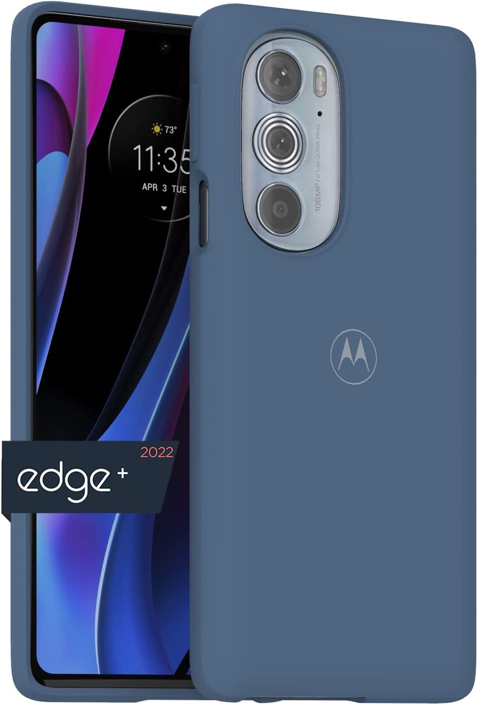 Motorola Edge+ (2022) Protective Case- Black Precision Fit, Stylish Shock Absorbing Phone Cases [NOT for Edge+ 2020/Edge+ 2023, Edge 2021/Edge 5G UW 2021, & Edge 2022]  Salom America Company Dusk Blue Case 