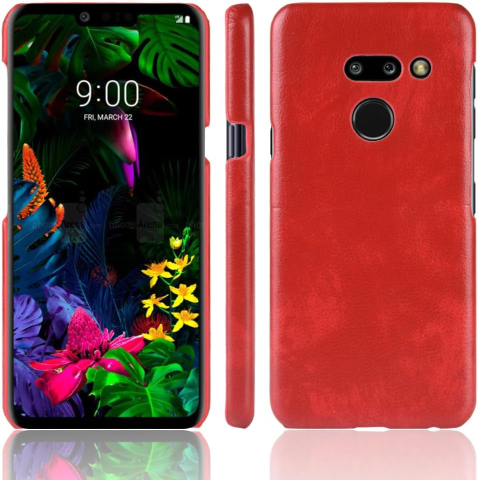 Phone Case for LG G8 Thinq Case, [PU Leather]+[Hard Plastic] for LG G8 Thinq Protector Case, Non-Slip Shockproof for LG G8 Thinq Phone Cover Red  Generic   