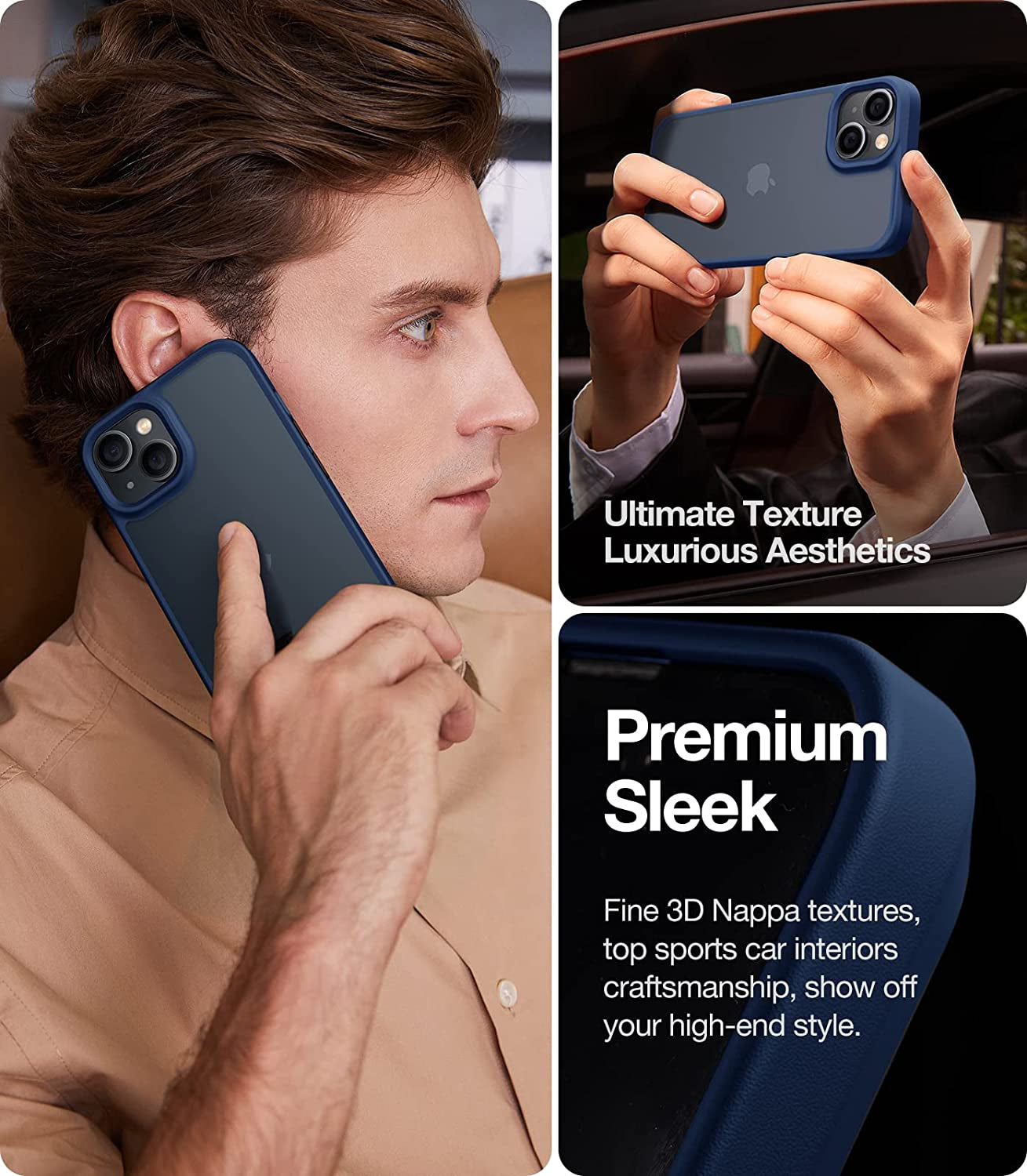 TORRAS Shockproof Designed for Iphone 14 plus Case [Military Grade Drop Tested] Shockproof Protective Black Hard Back Slim Translucent Case for Iphone 14 plus 6.7 Inch, Ocean Blue-Guardian Series  TORRAS   