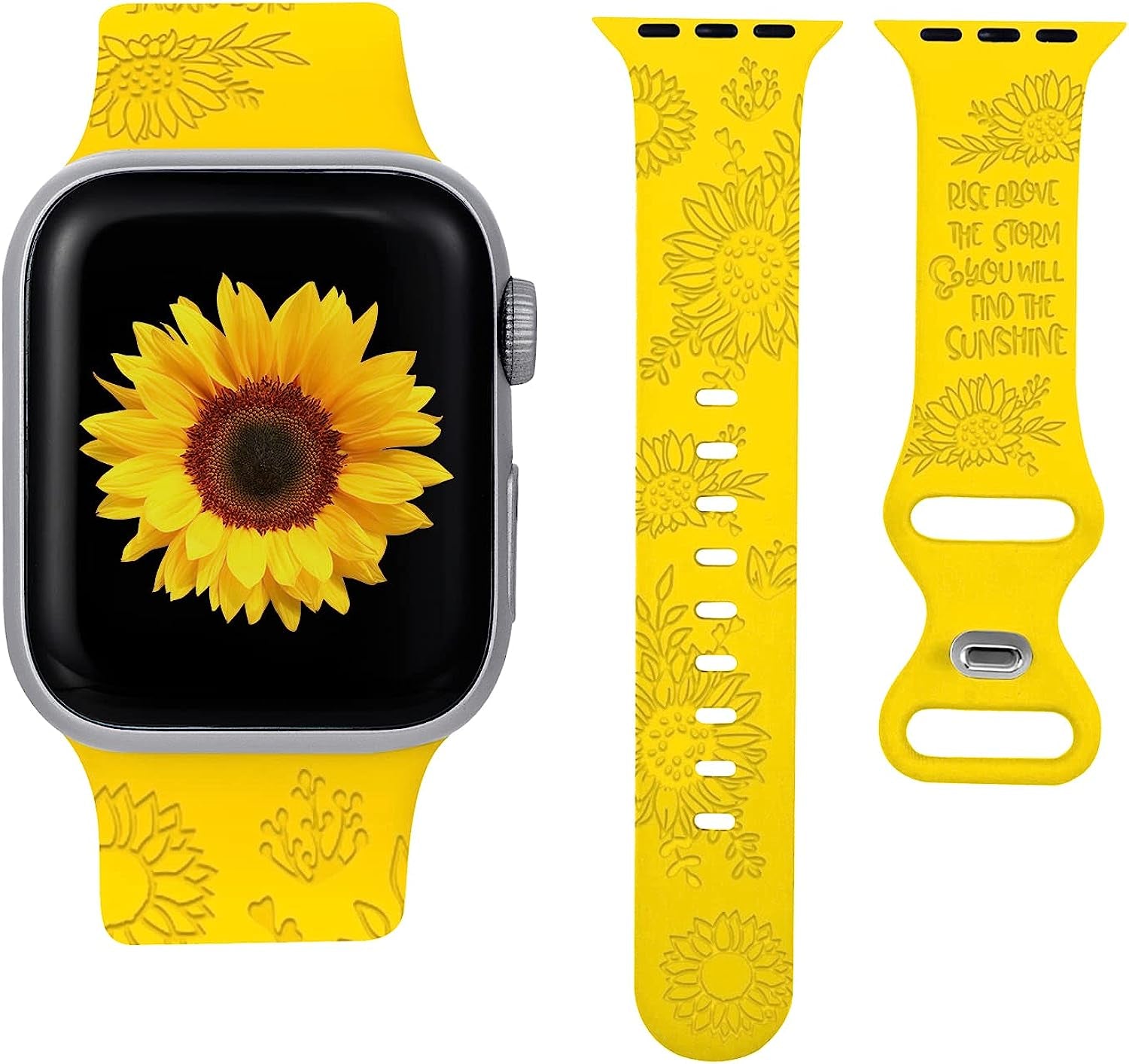 Compatible with Apple Watch Bands 38Mm 40Mm 41Mm 42Mm 44Mm 45Mm,Unique Flower Engraved Watch Band for Iwatch Series 7 6 5 4 3 2 1 SE Women Men  HZDK   