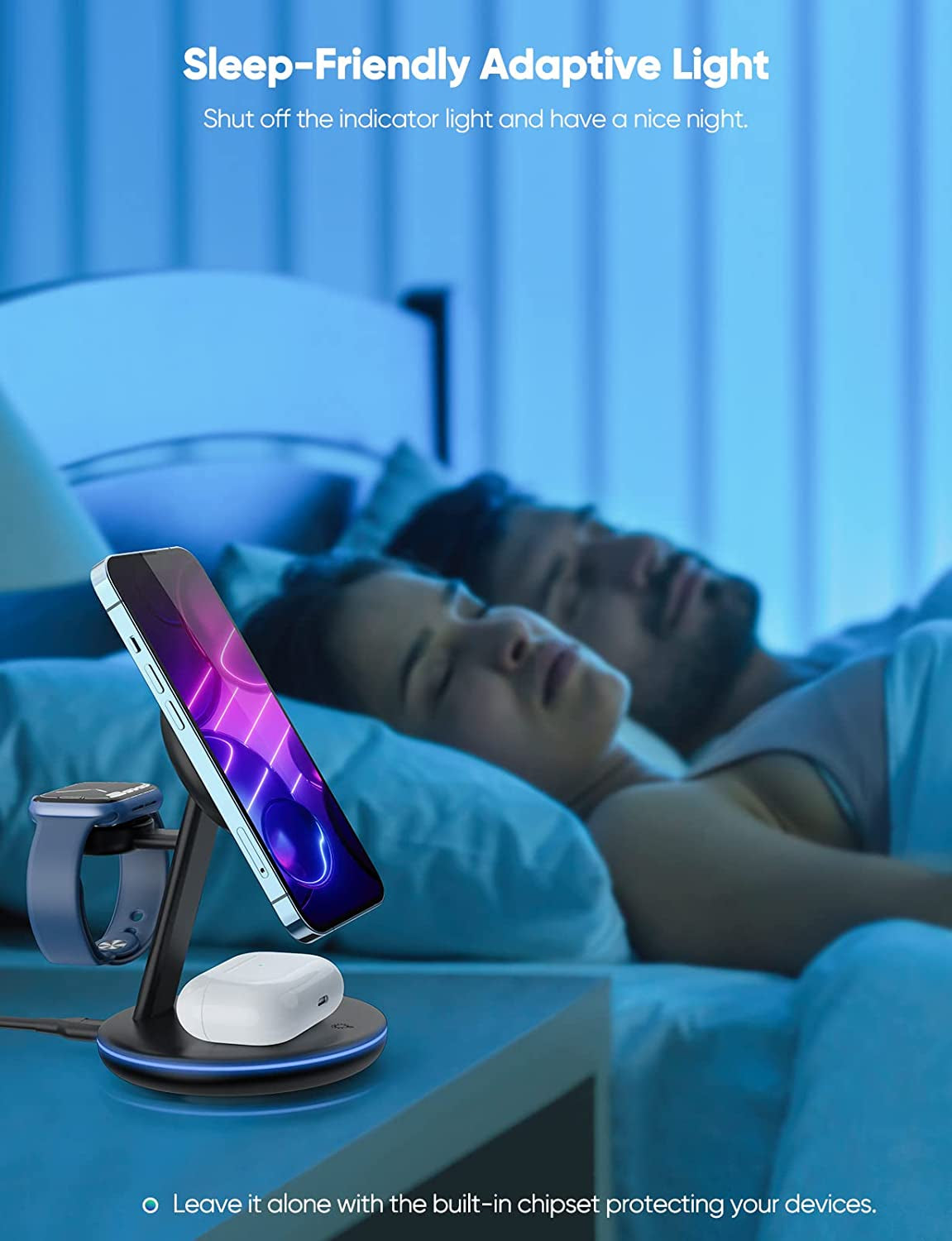 Magnetic Wireless Charging Station for Apple Series, 3-In-1 Standard 15W Fast Mag-Safe Charger Stand with QC3.0 Adapter, for Iphone 14,13,12 Pro Max/Pro/Mini/Plus, Iwatch Ultra/8/7/6/5/4/3/2, Airpods…  Pilita DongGuanShi WeizhiChuang Technology Co, Ltd   