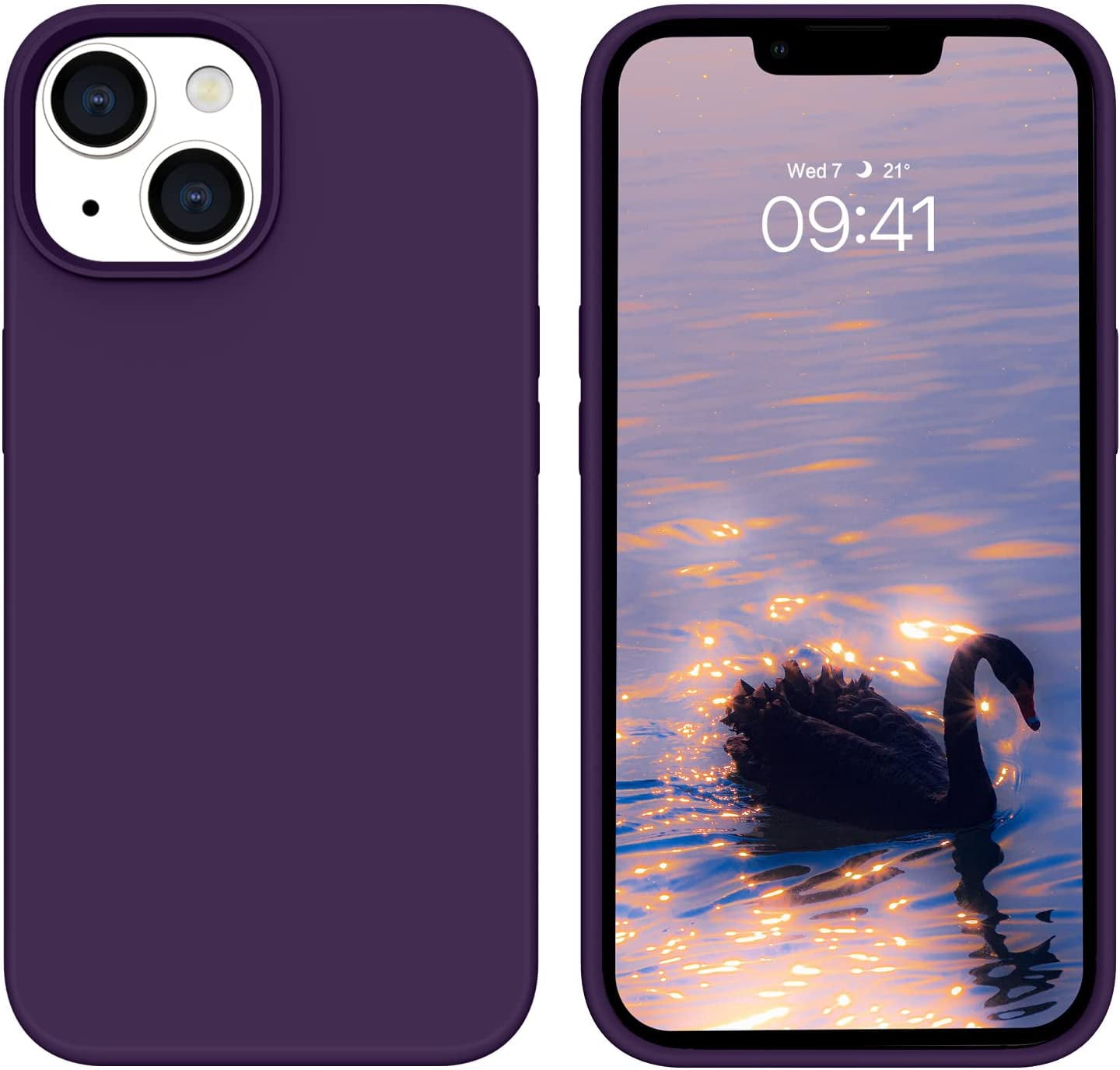 BENTOBEN Compatible with Iphone 14 Case, Soft Silicone Gel Rubber Bumper Microfiber Lining Hard Back Shockproof Protective Phone Cover for Iphone 14 6.1",Brown  BENTOBEN T025-Deep Purple  