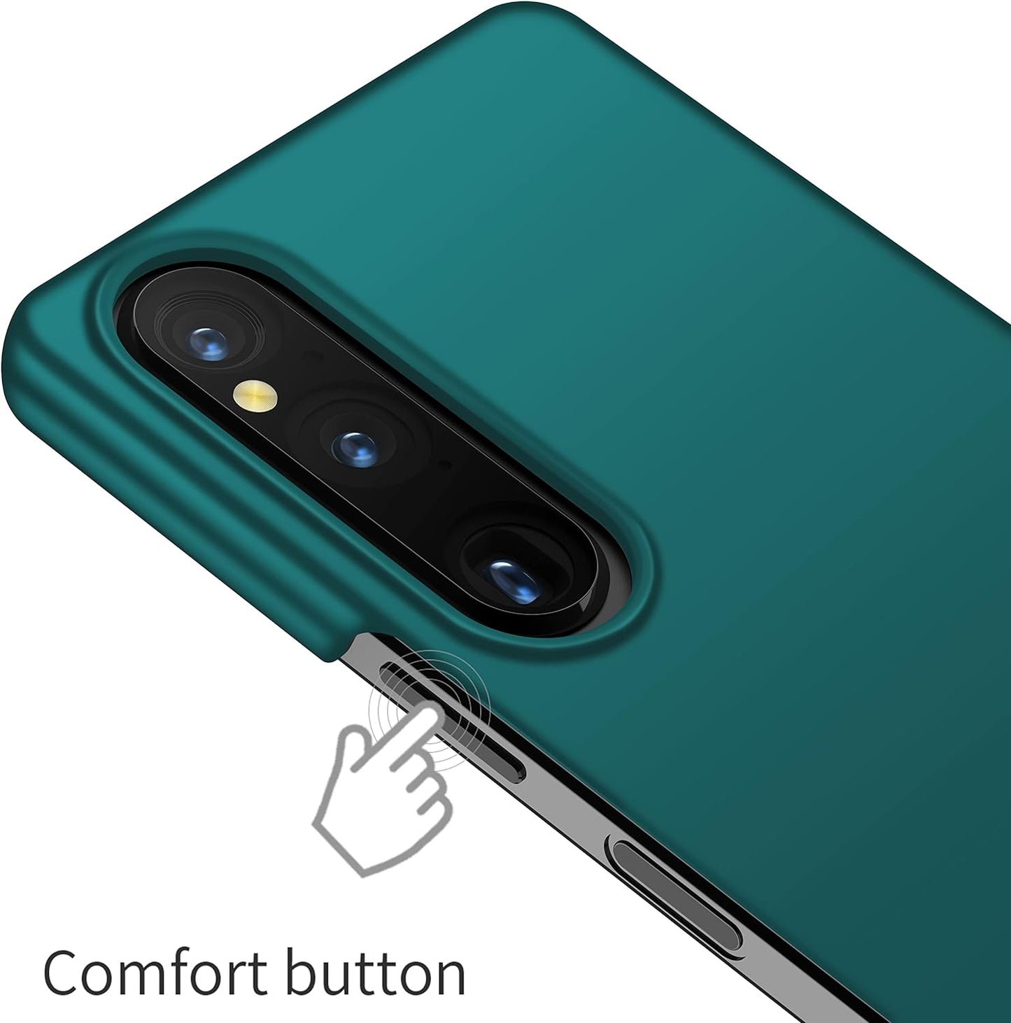HZSANXIN Compatible with Sony Xperia 1V Case Full Cover Ultra Thin Matte anti Slip Scratch Resistant Back Shell (Green)  ZhongQi   