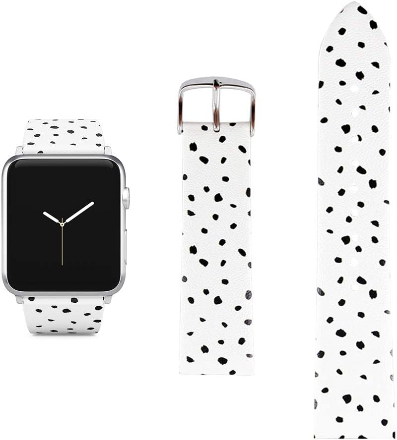 White Marble Replacement Band Compatible for Iwatch 42Mm/44Mm Pastel Bay Wrist Band PU Leather Strap Compatible for Apple Watch Smartwatch Series 8 7 6 5 4 3 2 1 SE Version  Pastel Bay Polka Dots 38mm/40mm 
