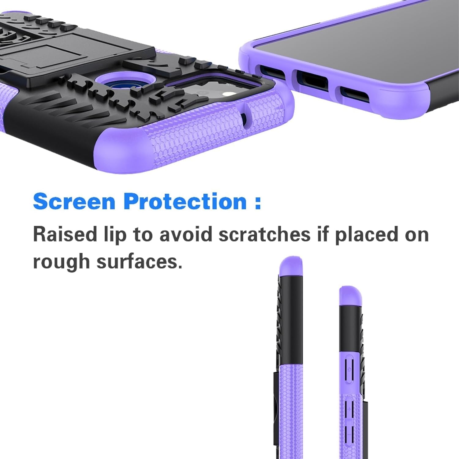 Asuwish Phone Case for Google Pixel 5 with Tempered Glass Screen Protector and Slim Stand Hybrid Heavy Duty Rugged Protective Cell Cover Pixel5 5G Pixle Five G5 Kickstand Mobile Women Men Purple  Asuwish   