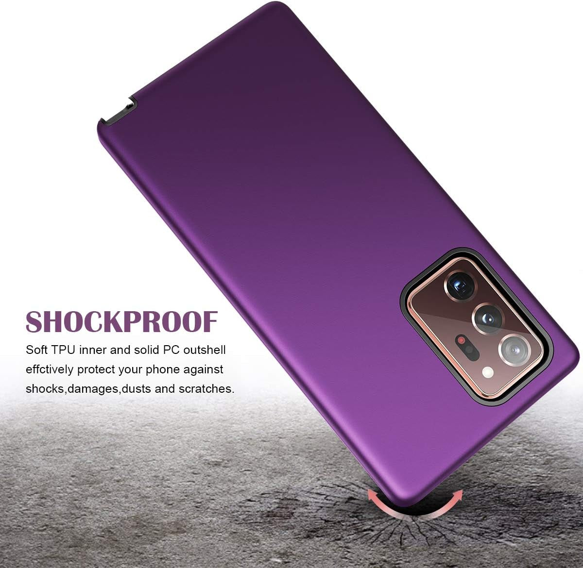 Welovecase for Galaxy Note 20 Ultra Case, Cover 3 in 1 Full Body Heavy Duty Protection Hybrid Shockproof TPU Bumper Protective Case for Samsung Galaxy Note 20 Ultra 6.9Inch Purple  WeLoveCase   