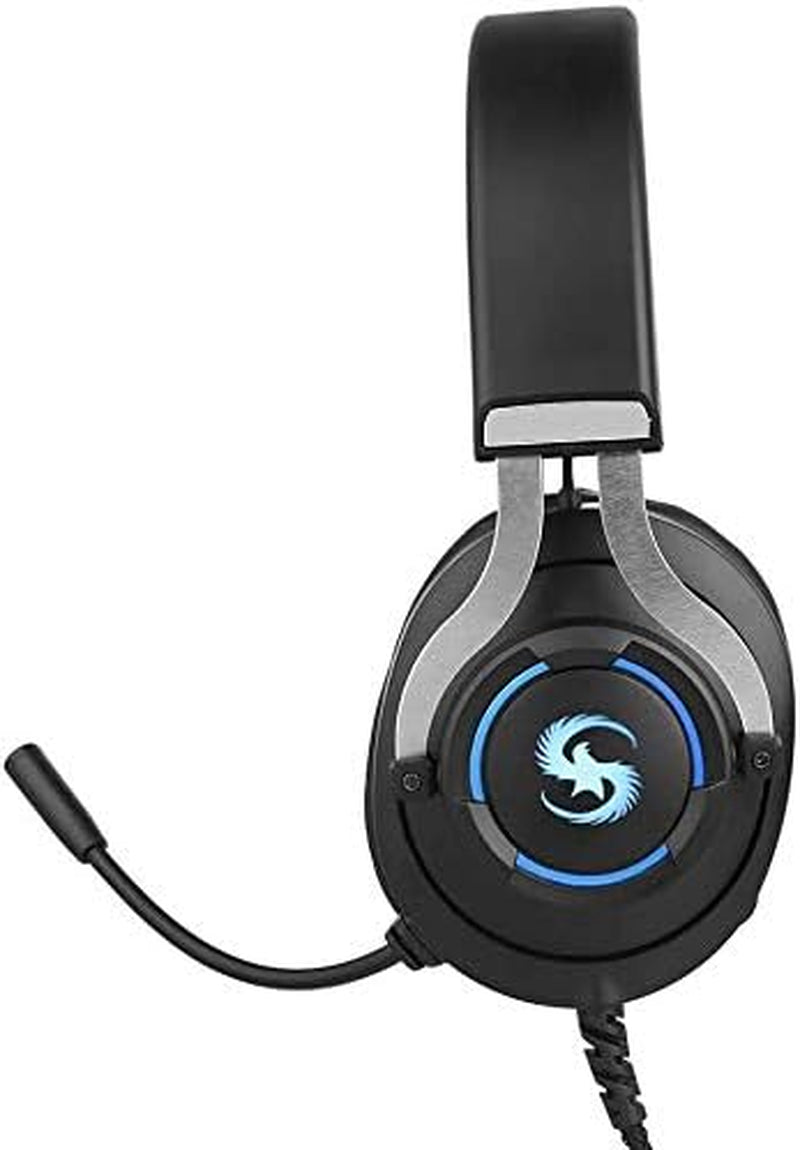 YHLZ Gaming Headset, Gaming Headset Over-Ear Headphone Colorful LED Lights with Microphone Volume Control 3.5Mm+Usb for PC Laptop Smart Phone  Rivia   