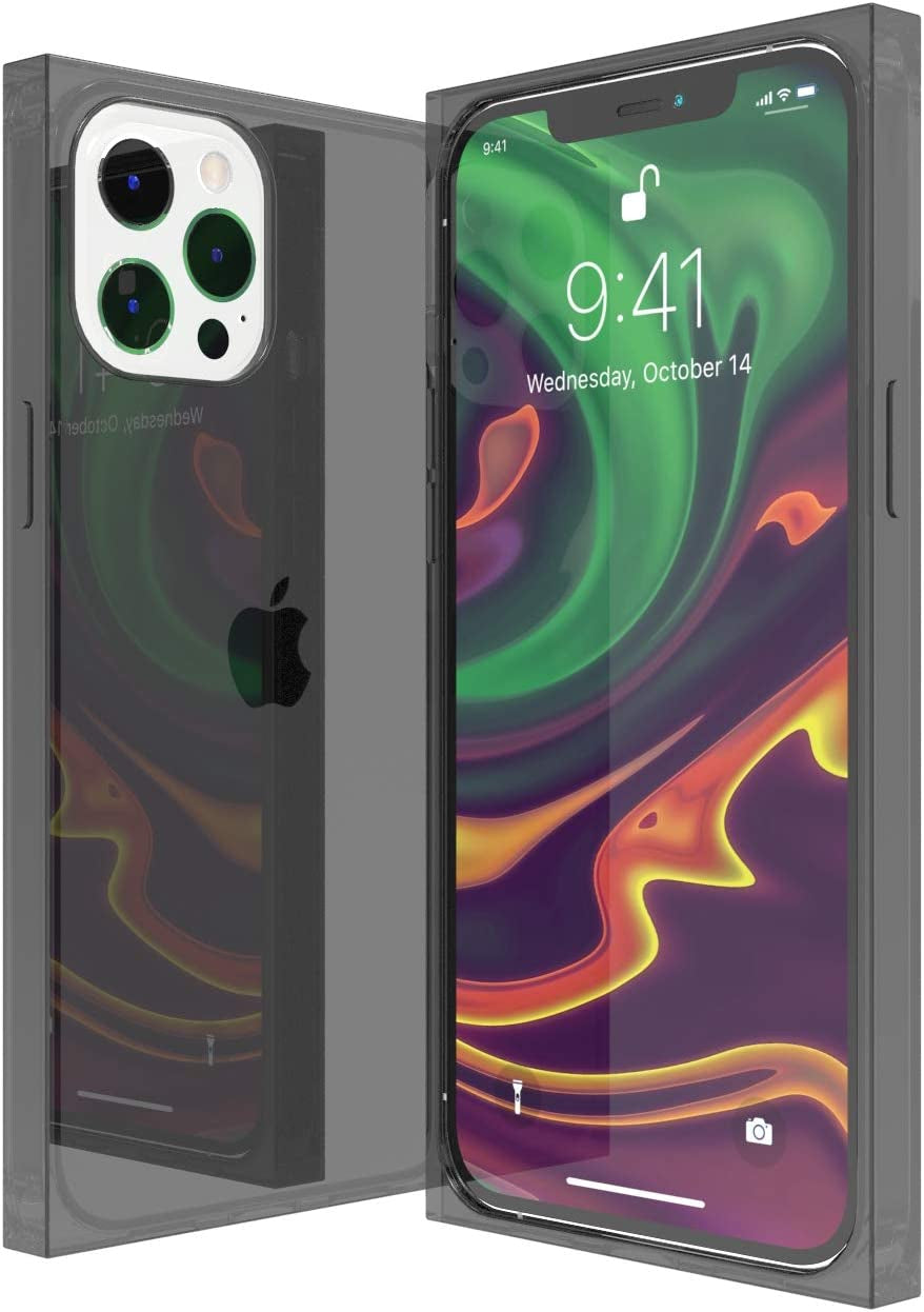 ANHONG Clear Square Case Compatible with Iphone 14 Pro Max 6.7 Inch 2022, HD Clear Cover Enhanced Corners TPU Cushion, Shock-Absorption Soft TPU Case  ANHONG Black Iphone 12 Pro Max 