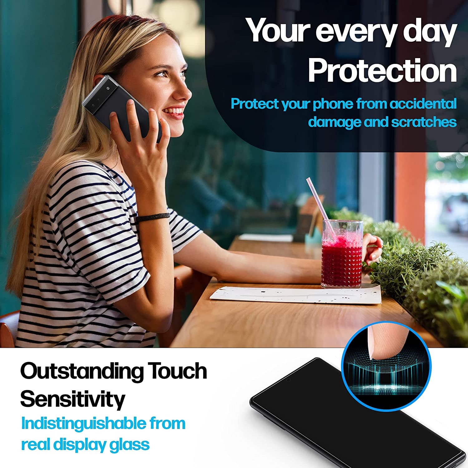 Power Theory for Google Pixel 6 PRO Screen Protector [2 Pack] [Not Glass] Case Friendly, Full Cover, Flexible Film anti Scratch  Power Theory   