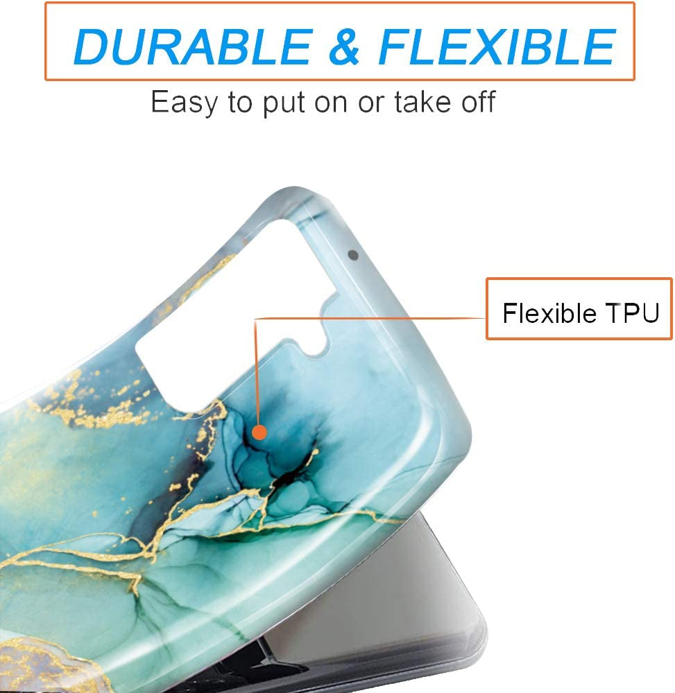 Luolnh Galaxy S22 plus Case,Samsung Galaxy S22 plus Case Marble Brilliant Cute Design Shockproof Soft Silicone Rubber TPU Bumper Cover Skin Phone Case for Samsung S22+ 5G-Abstract Mint  LUOLNH   