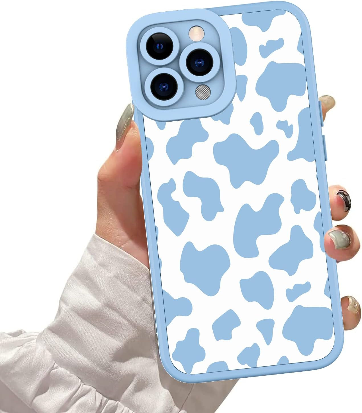 ZIYE for Iphone 13 Case Cow Pattern Phone Case with Camera Protection,Silicone TPU Phone Protective Cover Cheetah Design Cases Compatible with Iphone 13 6.1 Inch  ZIYE Blue-Iphone 11 Pro Max  