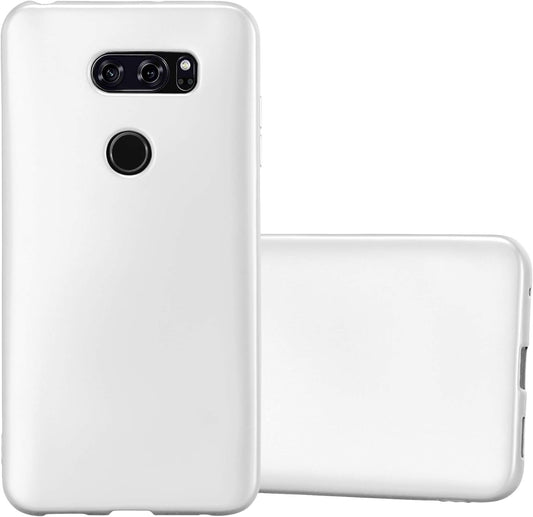 Cadorabo Case Compatible with LG V30 in Metallic Silver - Shockproof and Scratch Resistant TPU Silicone Cover - Ultra Slim Protective Gel Shell Bumper Back Skin  Cadorabo   