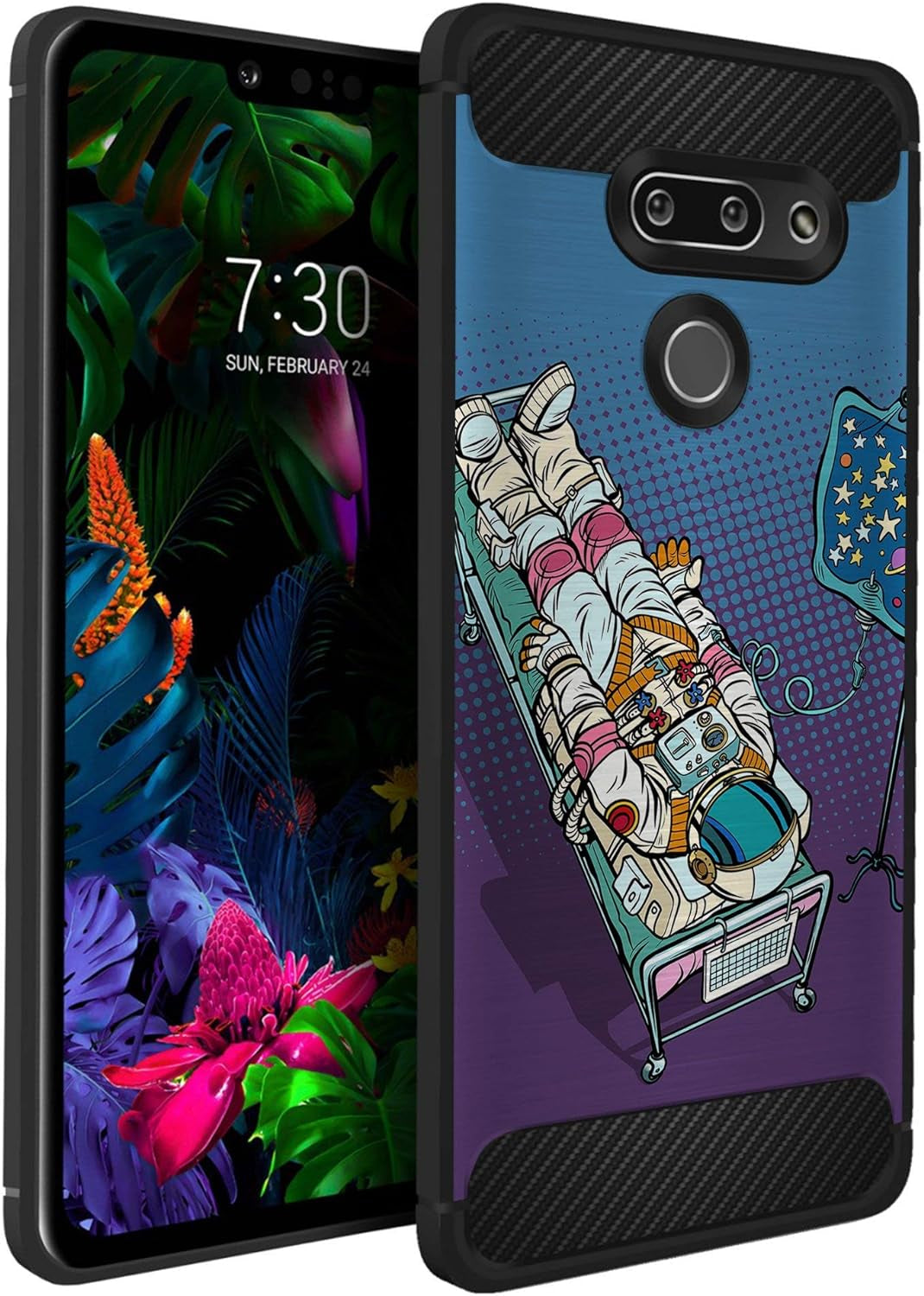Casesondeck Case Compatible with [LG G8 Thinq/Lg G8] Pictorial Patterned TPU Design Case Flexible Slim and Elegant (Astronaut)  CasesonDeck   