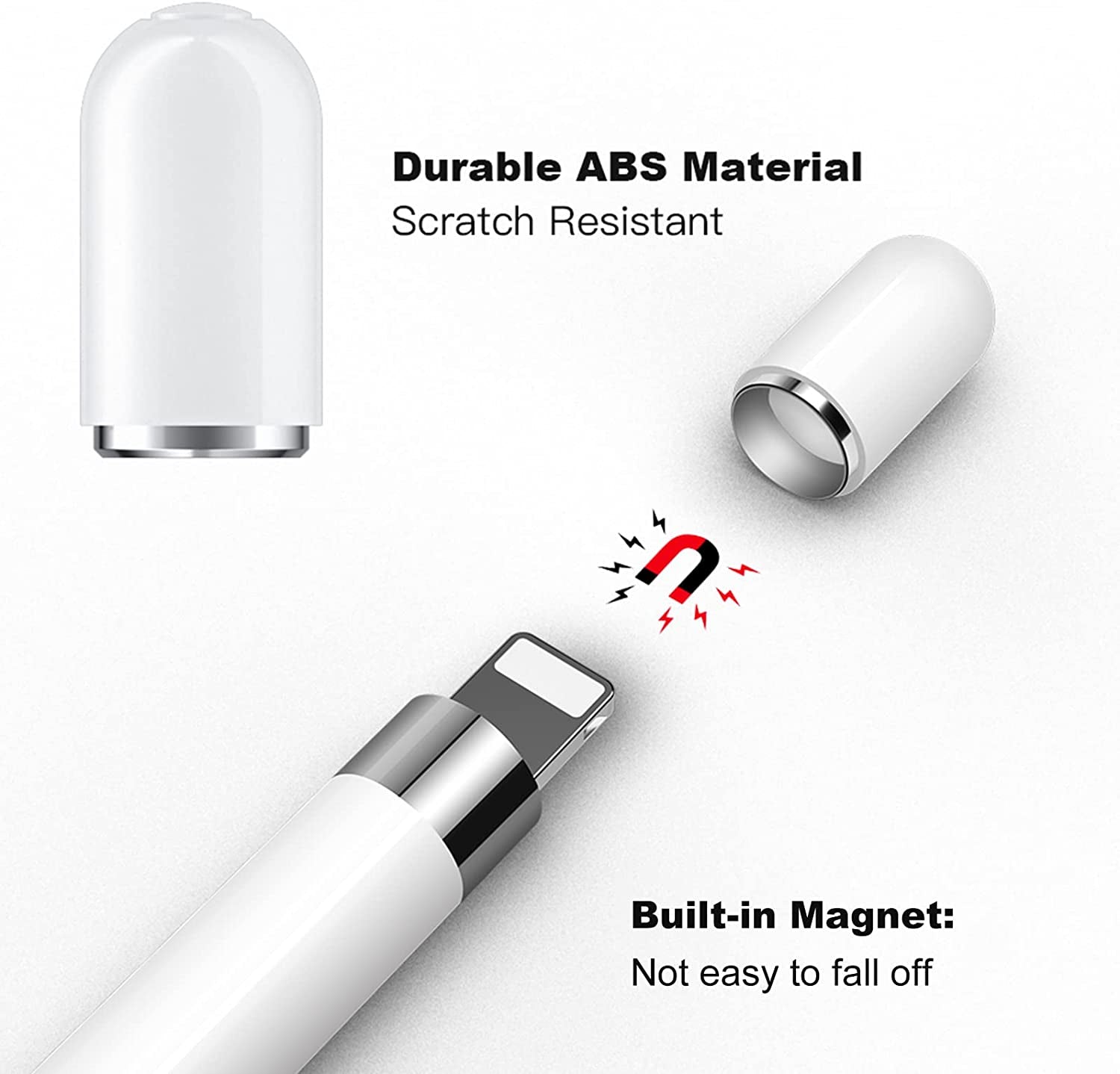 APETOO Magnetic Replacement Cap for Apple Pencil 1St Gen,2-Sets Ipencil Replacement Cap with Anti-Lost Silicone Holder for Ipad Pro Pencil End Cap Stylus Top Cover Protective Holder for Ipad Pencil  APETOO   