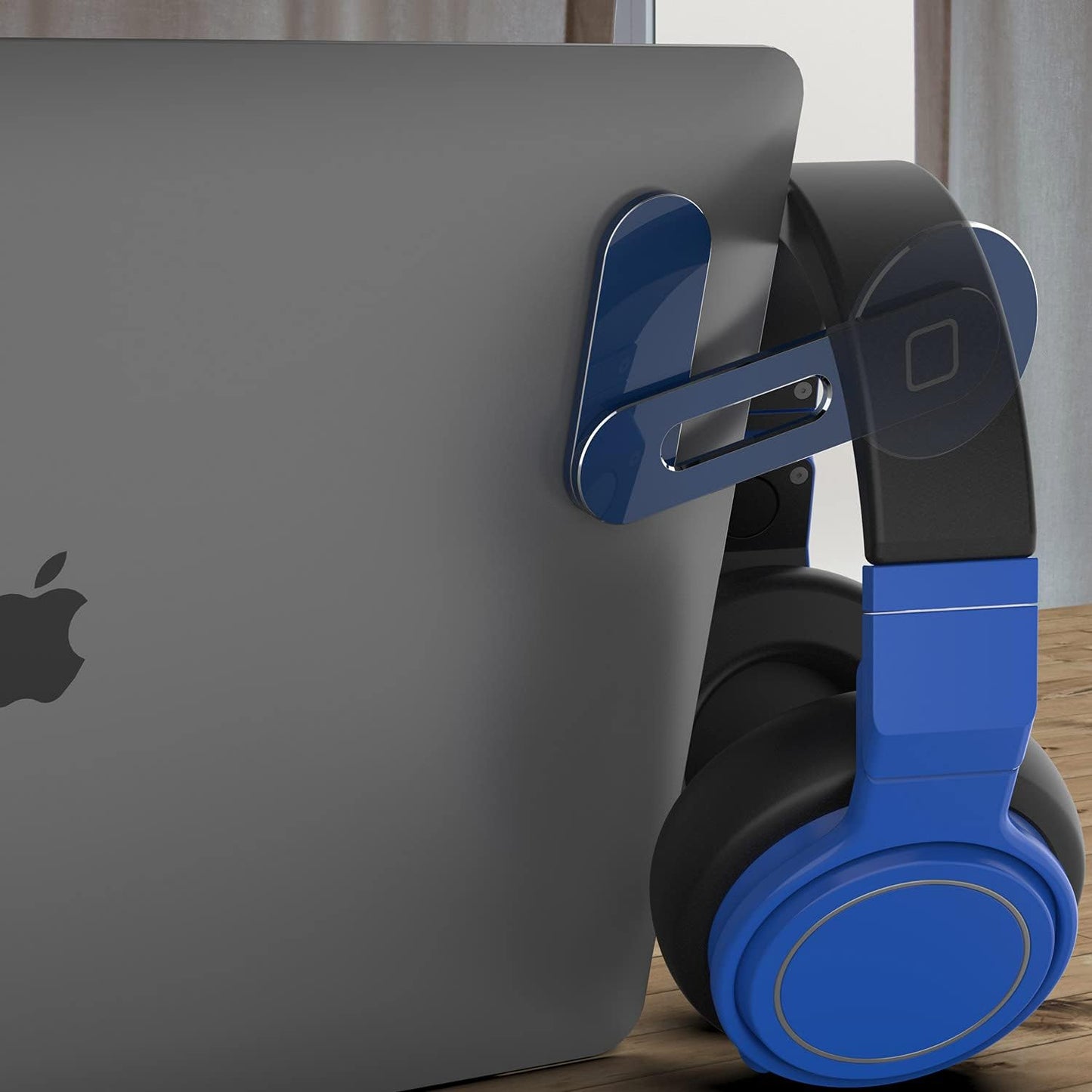 Punkcase Laptop Phone Holder Stand | Universal Side Mount W/Magnetic Foldable Arm | Must-Have Accessory for Your Hands-Free Dual Screen Set-Up [Blue]  PunkCase   