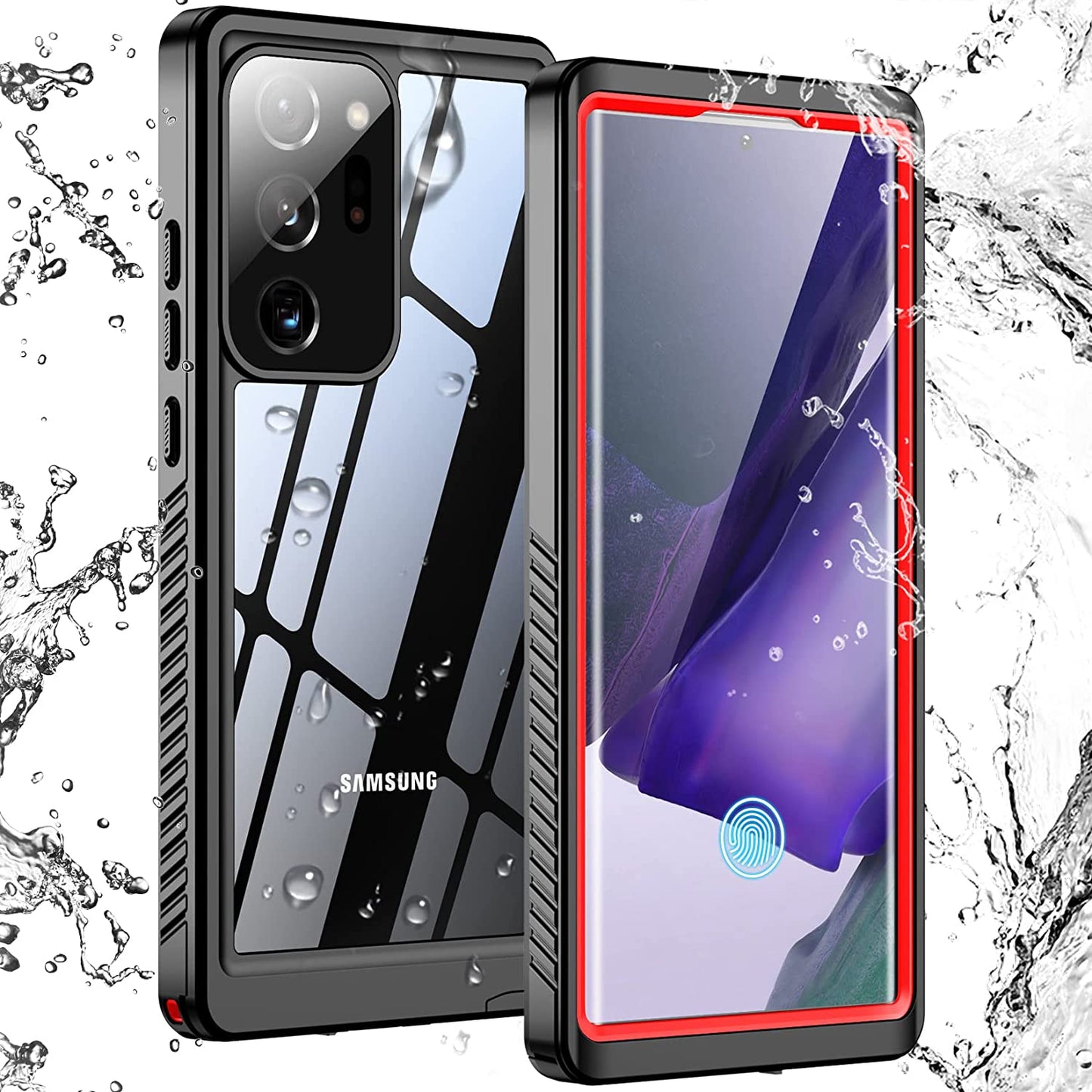 Temdan for Samsung Galaxy Note 20 Ultra Case Waterproof, Built in Screen Protector 360° Full Body Heavy Duty Shockproof IP68 Waterproof Note 20 Ultra Case for Samsung Note 20 Ultra 5G 6.9"(Purple)  Temdan Red  