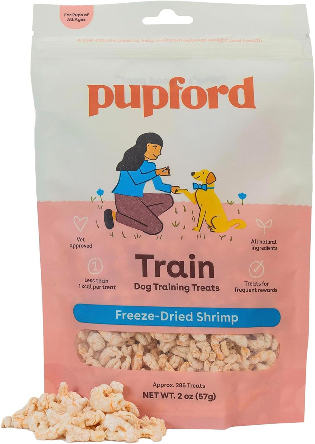 Pupford Freeze Dried 475+ Puppy Treats, Low Calorie, Vet Approved, All Natural, Healthy Training Treats for Small to Large Dogs (Beef Liver)  Pupford Shrimp 0.01 Ounce (Pack Of 285) 