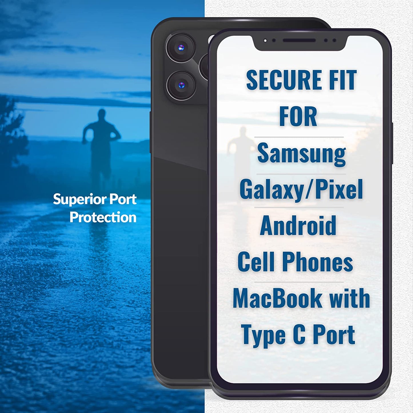 Portplugs USB C Dust Plugs (10-Pack) - Compatible with Samsung Galaxy S23/S22/S21/S20, Pixel, Type C Android Charge Ports, Macbook, Tear Resistant Silicone Plugs with Cleaning Brush (Black)  PortPlugs   