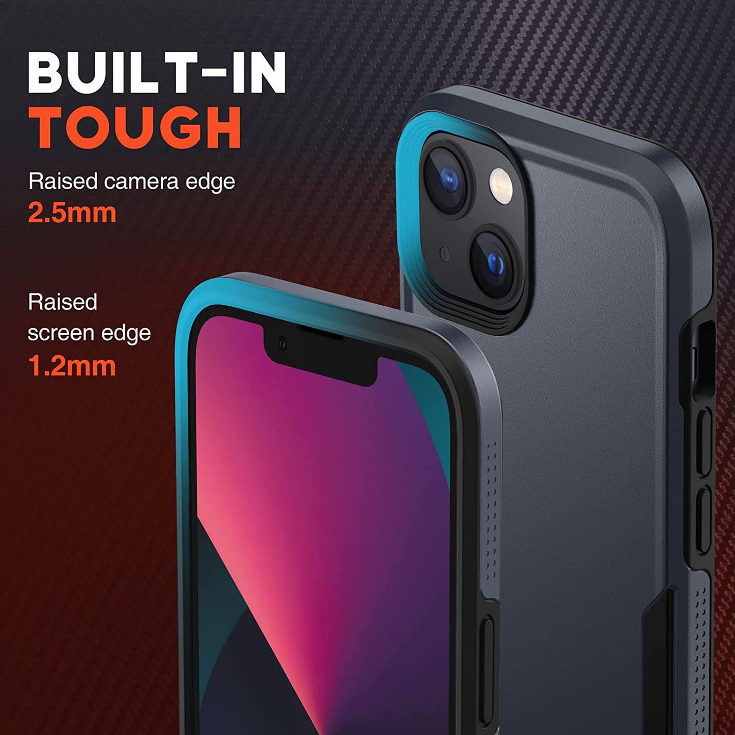 NTG Shockproof Designed for Iphone 13 Case [2 Layer Structure Protection] [Military Grade Anti-Drop] Lightweight Shockproof Protective Phone Case for Iphone 13 6.1 Inch, Dim Grey  NTG   