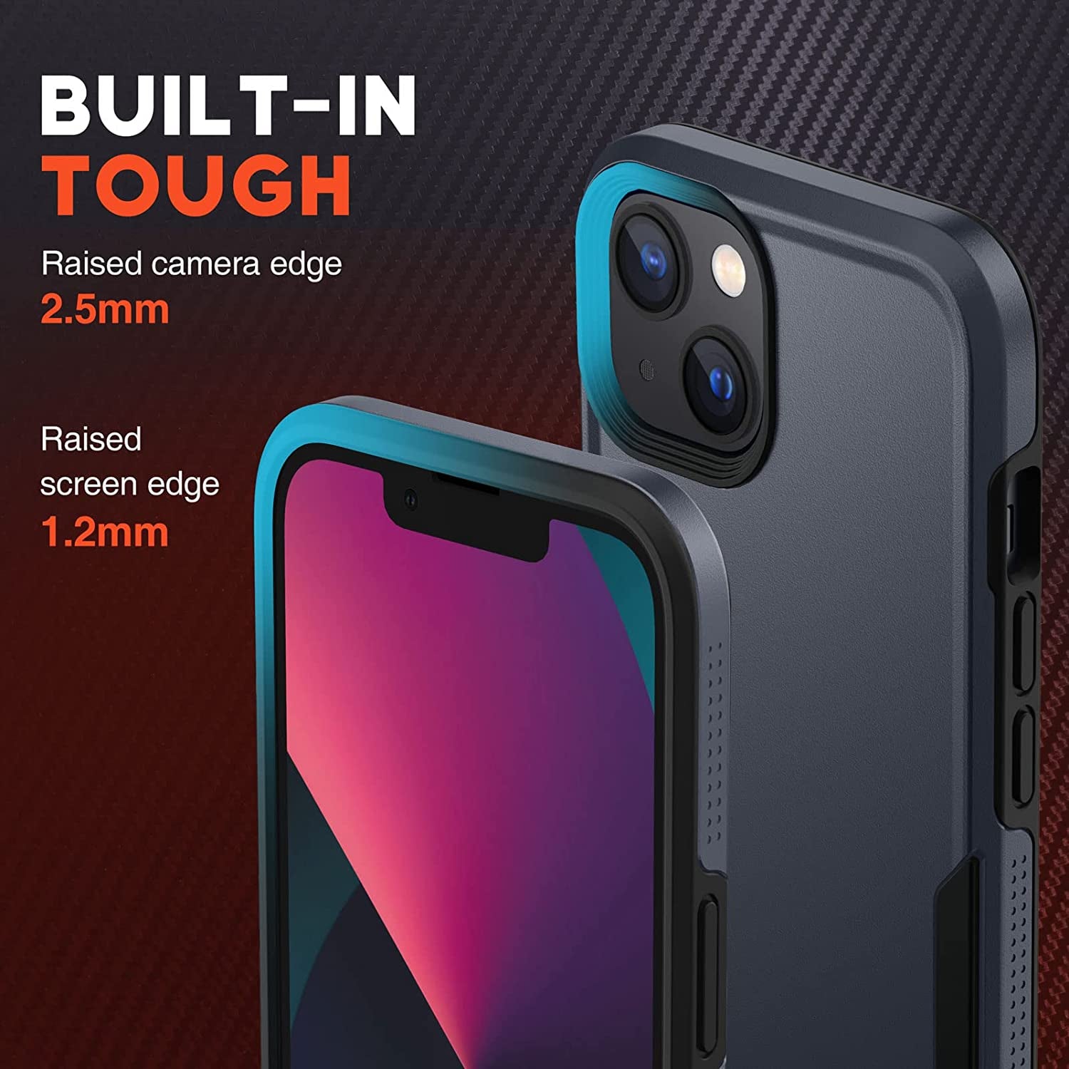 NTG Shockproof Designed for Iphone 13 Case [2 Layer Structure Protection] [Military Grade Anti-Drop] Lightweight Shockproof Protective Phone Case for Iphone 13 6.1 Inch, Dim Grey  NTG   