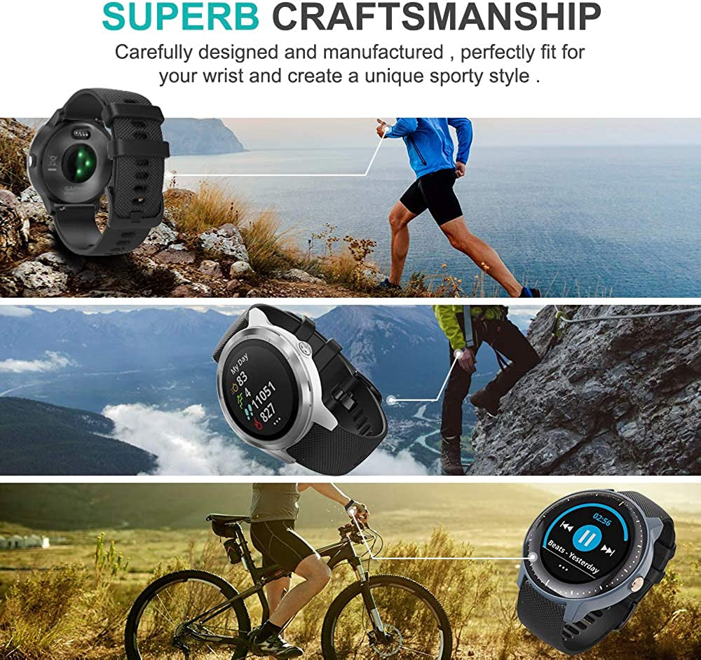 TUSITA Quick Release Watch Band 20Mm Replacement for Garmin Vívoactive 3 Music,Venu Sq 2 Plus,Vívomove 3 HR Sport, Approach S40, Forerunner 245,Galaxy Watch 4 Classic, Amazfit GTS 2 2E Mini, Bip U  TUSITA   