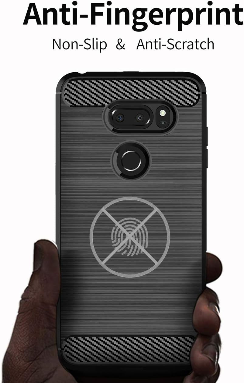 EGALO LG V35 Thinq Case Slim Thin,Lg V35 / V30 / V30 plus / V30S Thinq Case Soft Skin Silicone Flexible TPU (Anti-Fingerprint) Anti-Scratches Protective Cases (Navy)  Egalo   