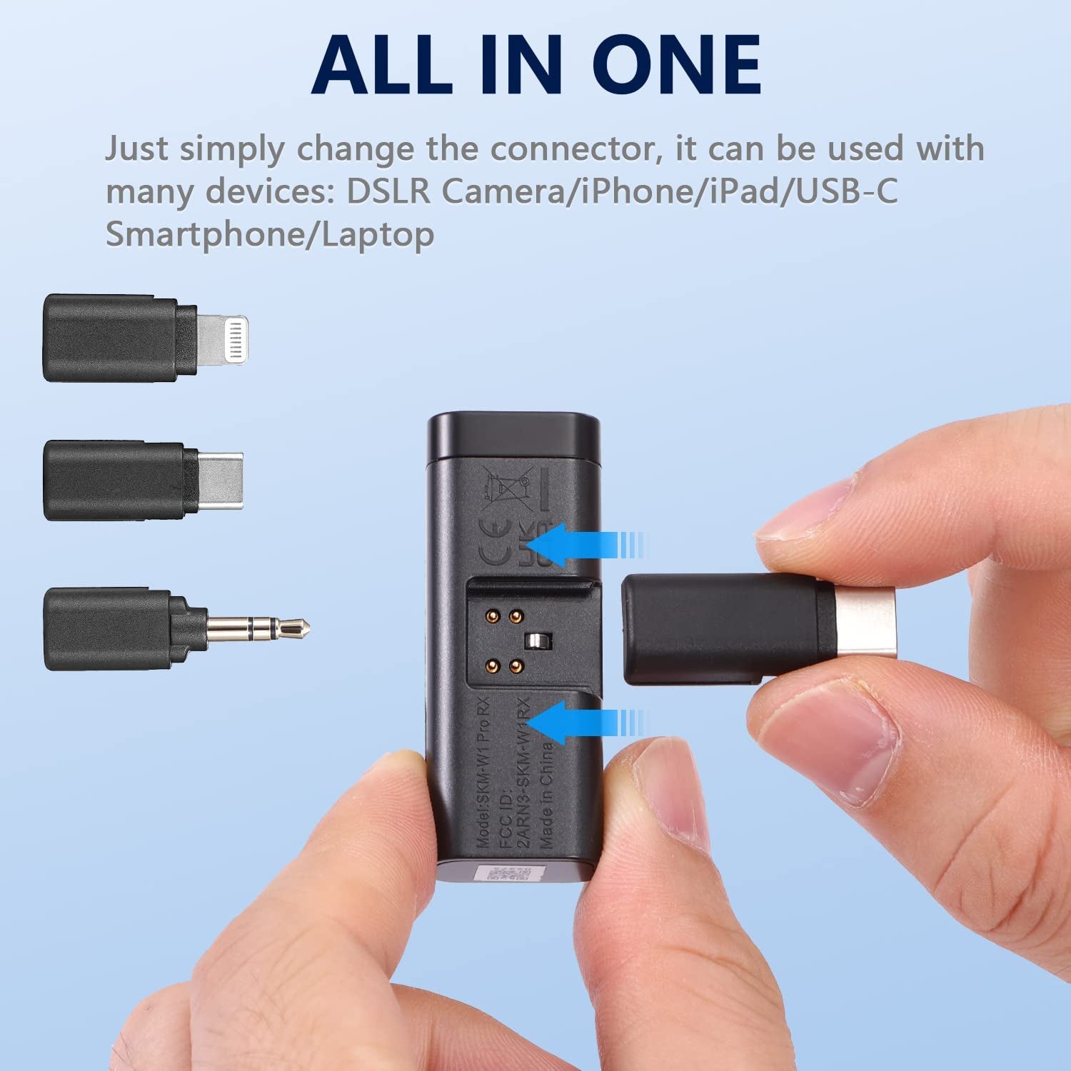 Sevenoak Wireless Lavalier Microphone with 3 Plugs for Camera/Iphone/Usb-C Smartphone,Noise Cancelling Mini Wireless Lapel Microphone with for Youtube/Vlog/Live Streaming(Skm-W1 Pro)  Sevenoak   