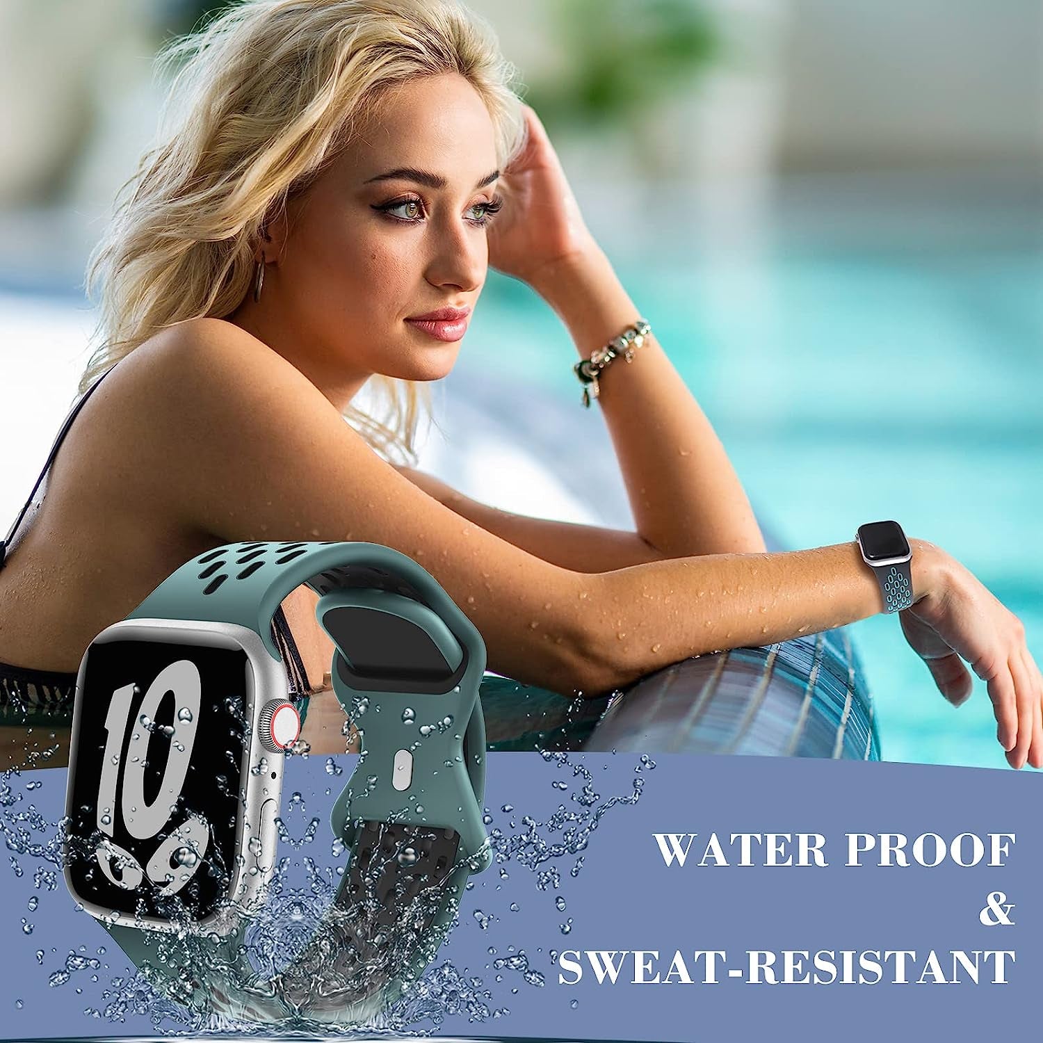 Shalila 4 Pack Sport Bands Compatible with Apple Watch Band 49Mm 45Mm 44Mm 42Mm 41Mm 40Mm 38Mm for Men Women, Silicone Breathable Wristband Replacement Strap for Iwatch Ultra Series 8/7/SE/6/5/4/3/2/1  Shalila   