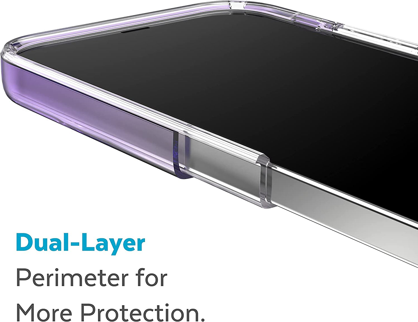Speck Clear Iphone 14 Pro Case - Drop Protection, Scratch Resistant Dual Layer Slim Phone Case for 6.1" Iphone 14 Pro - Anti-Yellowing & Anti-Fade Case - Ombre Amethyst Purple Fade/Clear Gemshell  Speck Products   