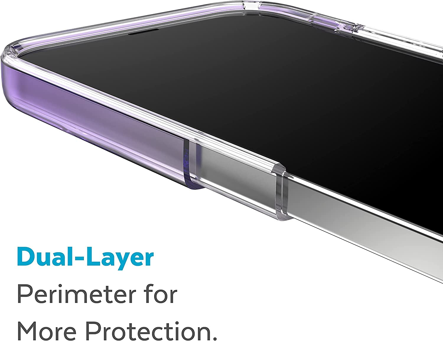 Speck Clear Iphone 14 Pro Case - Drop Protection, Scratch Resistant Dual Layer Slim Phone Case for 6.1" Iphone 14 Pro - Anti-Yellowing & Anti-Fade Case - Ombre Amethyst Purple Fade/Clear Gemshell  Speck Products   
