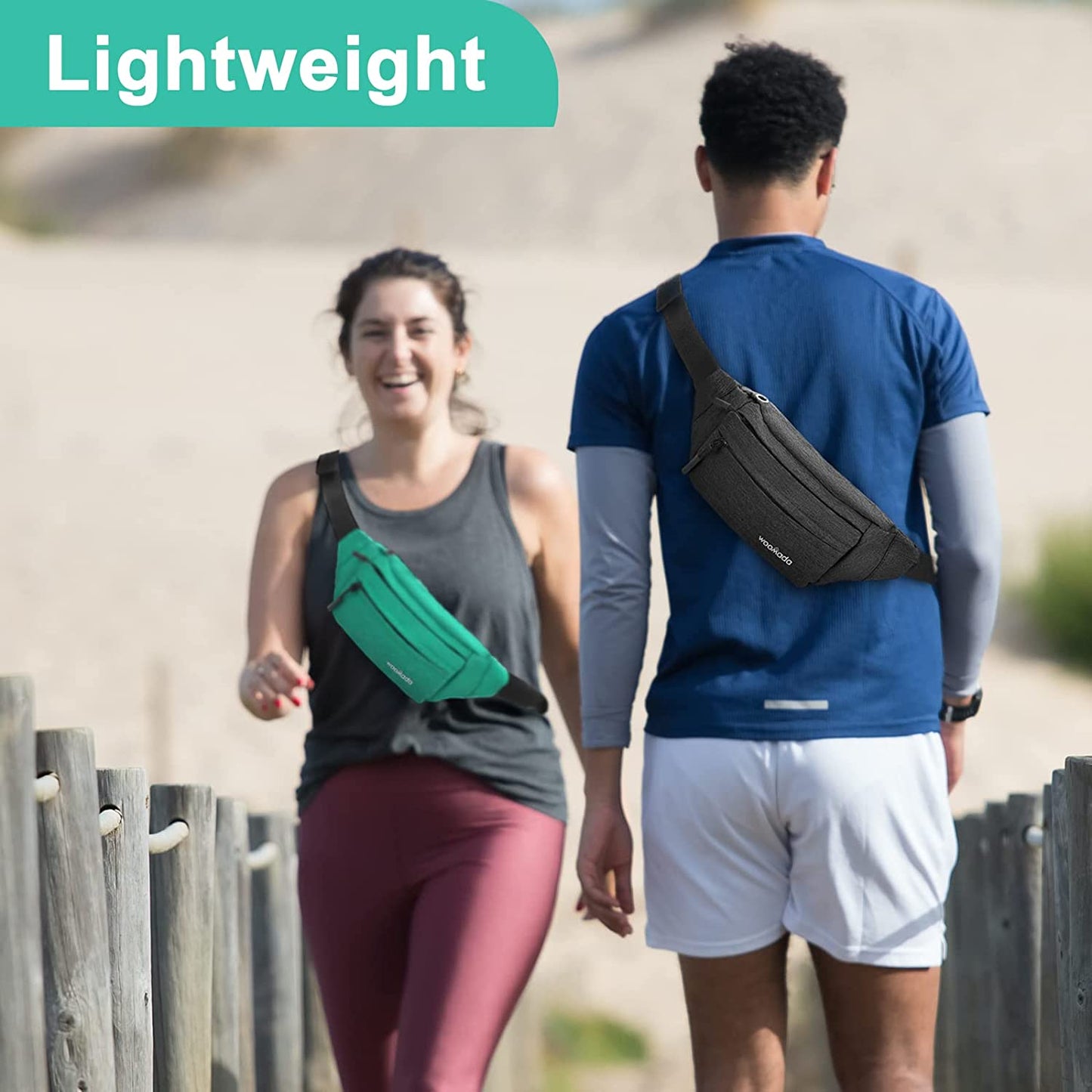 WOOMADA Crossbody Belt Bag, Fanny Pack for Women, Waist Pack with Adjustable Strap & Headphone Jack, Pocket Waist Bag for Running Workout Sports Travelling Cycling Hiking Jogging, Easy Carry Any Phone  WOOMADA   