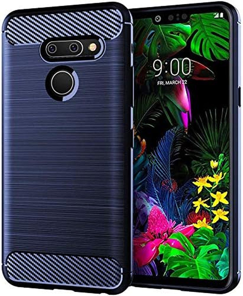 Vultic [Carbon Fiber] Case for LG G8 Thinq, Durable [Shock Absorption] Slim TPU Matte Lightweight Bumper Cover (Black)  Vultic Navy Blue  